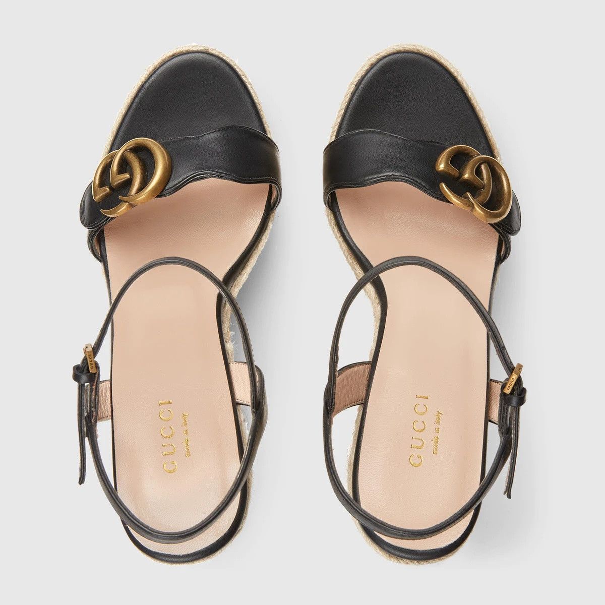 Gucci women's leather platform espadrille Size US 7 / IT 37 - 3 Thumbnail
