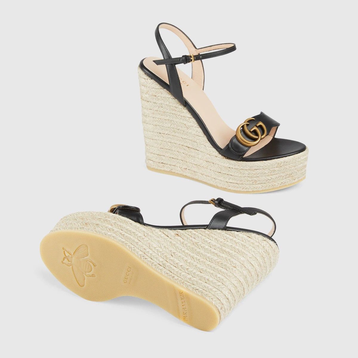 Gucci women's leather platform espadrille Size US 12 / IT 42 - 5 Thumbnail