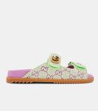Gucci GG canvas crystal-embellished sandals Size US 11 / IT 41 - 4 Thumbnail