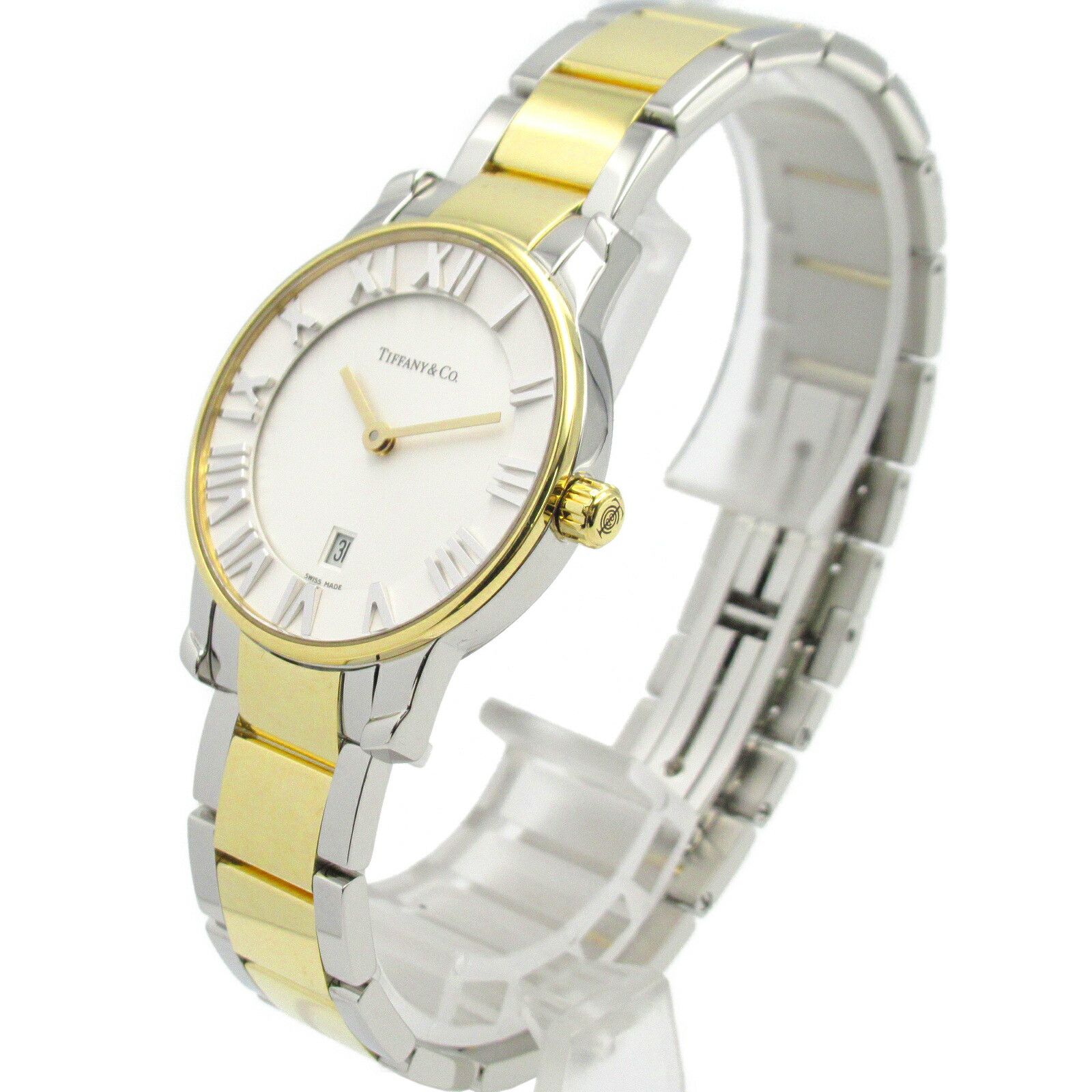 Tiffany & Co Tiffany & Co. Atlas Dome Gold Plated Stainless Steel Metal Quartz Z1830.11.15A21A00A