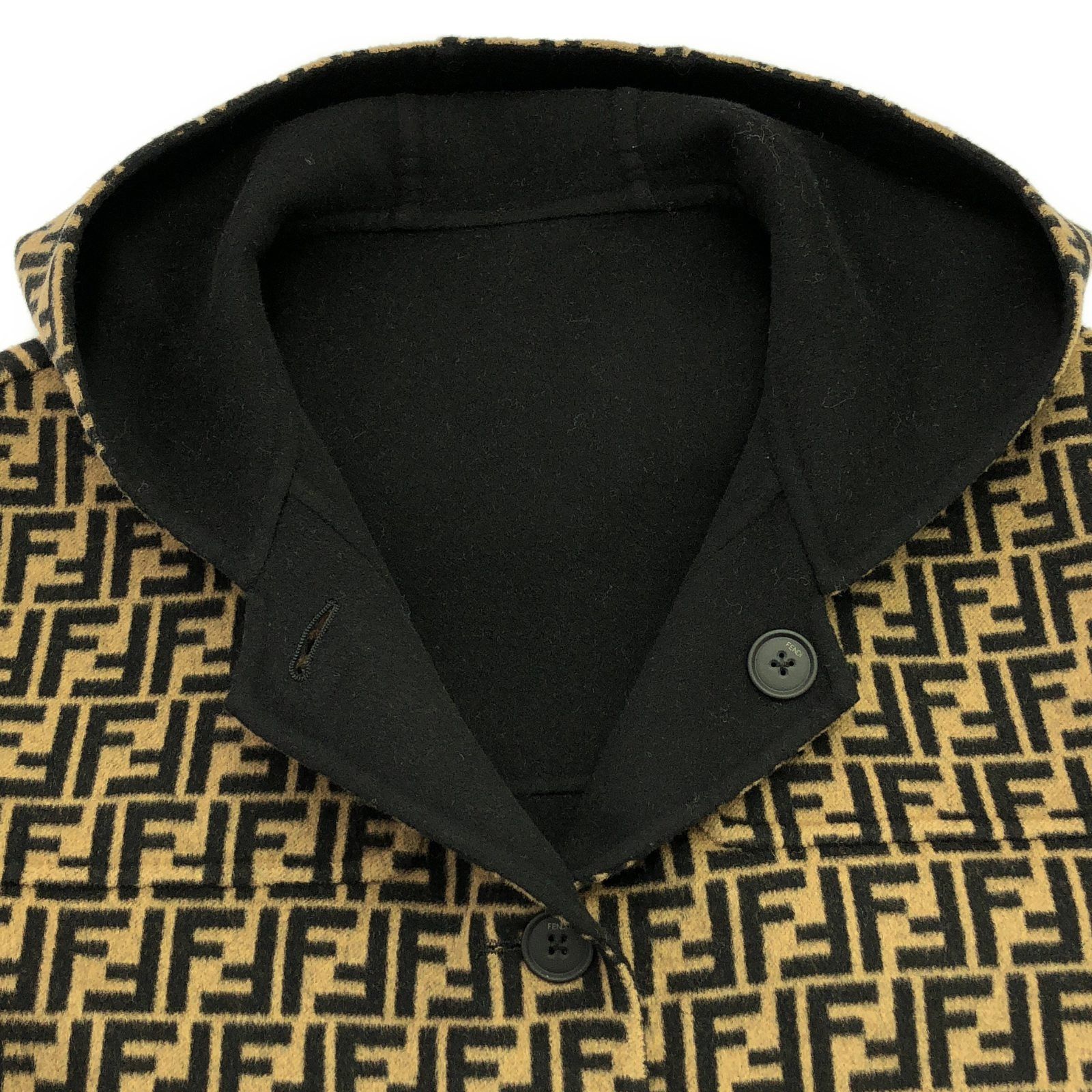 Fendi Fendi Fendi FF0249 A4LJ Wool Coat Leather Outerwear FF0249 A4LJ Size ONE SIZE - 9 Thumbnail