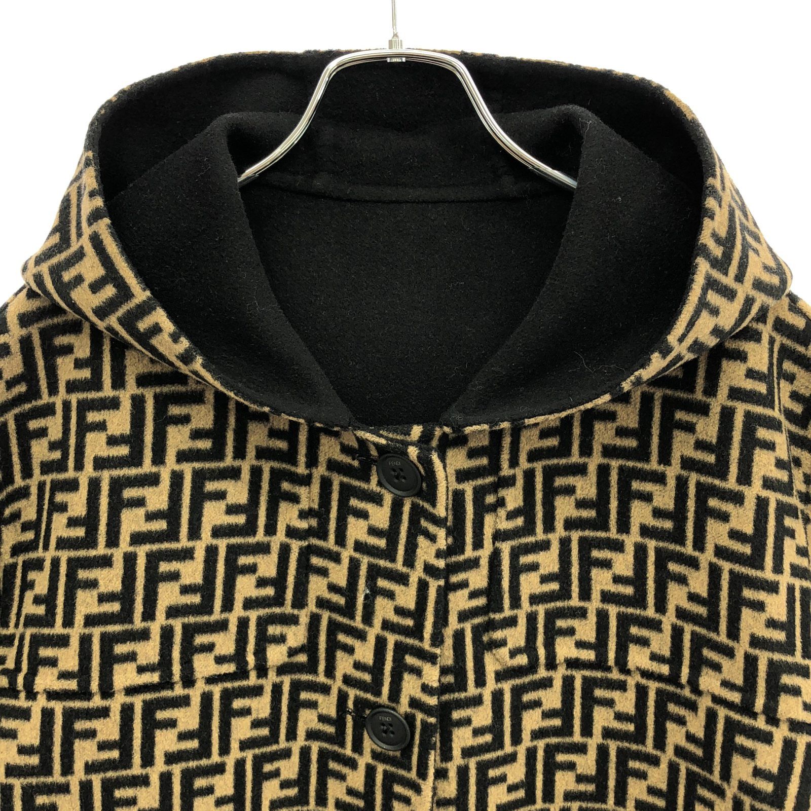 Fendi Fendi Fendi FF0249 A4LJ Wool Coat Leather Outerwear FF0249 A4LJ Size ONE SIZE - 3 Thumbnail