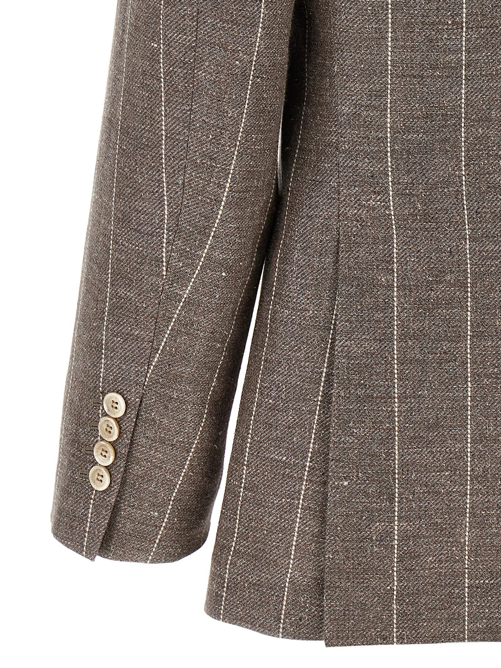 Brunello Cucinelli Pinstriped Deconstructed Blazer Size 52R - 4 Thumbnail