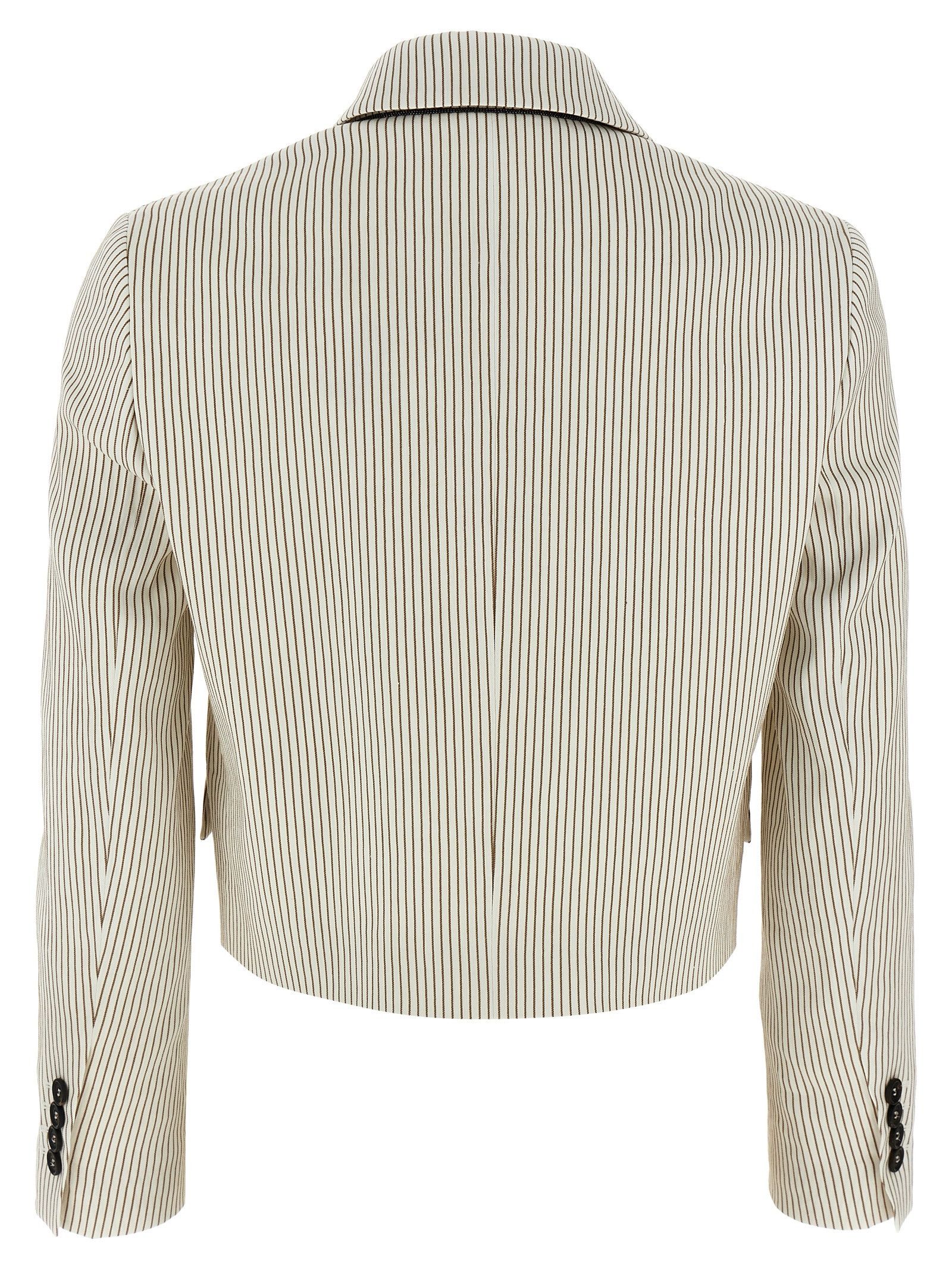 Brunello Cucinelli Pinstripe Blazer Size XS / US 0-2 / IT 36-38 - 2 Thumbnail