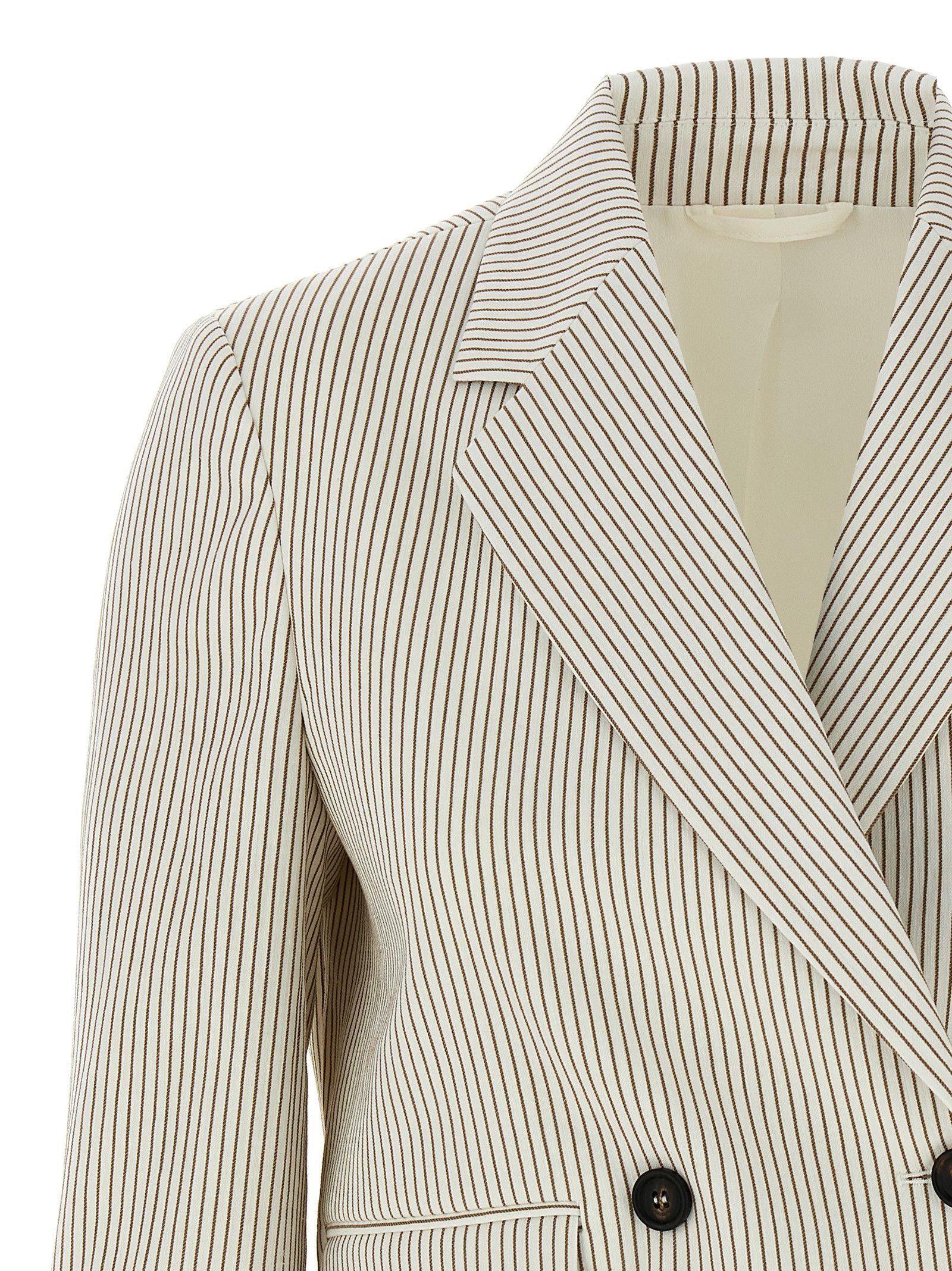 Brunello Cucinelli Pinstripe Blazer Size XS / US 0-2 / IT 36-38 - 3 Thumbnail