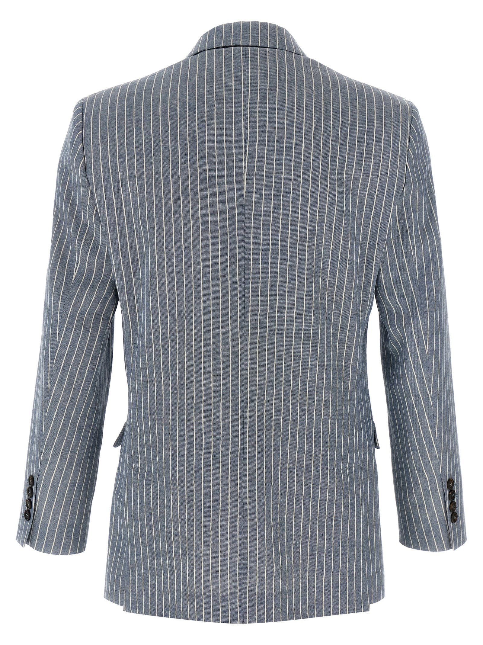 Brunello Cucinelli Pinstripe Twill Blazer Size M / US 6-8 / IT 42-44 - 2 Thumbnail
