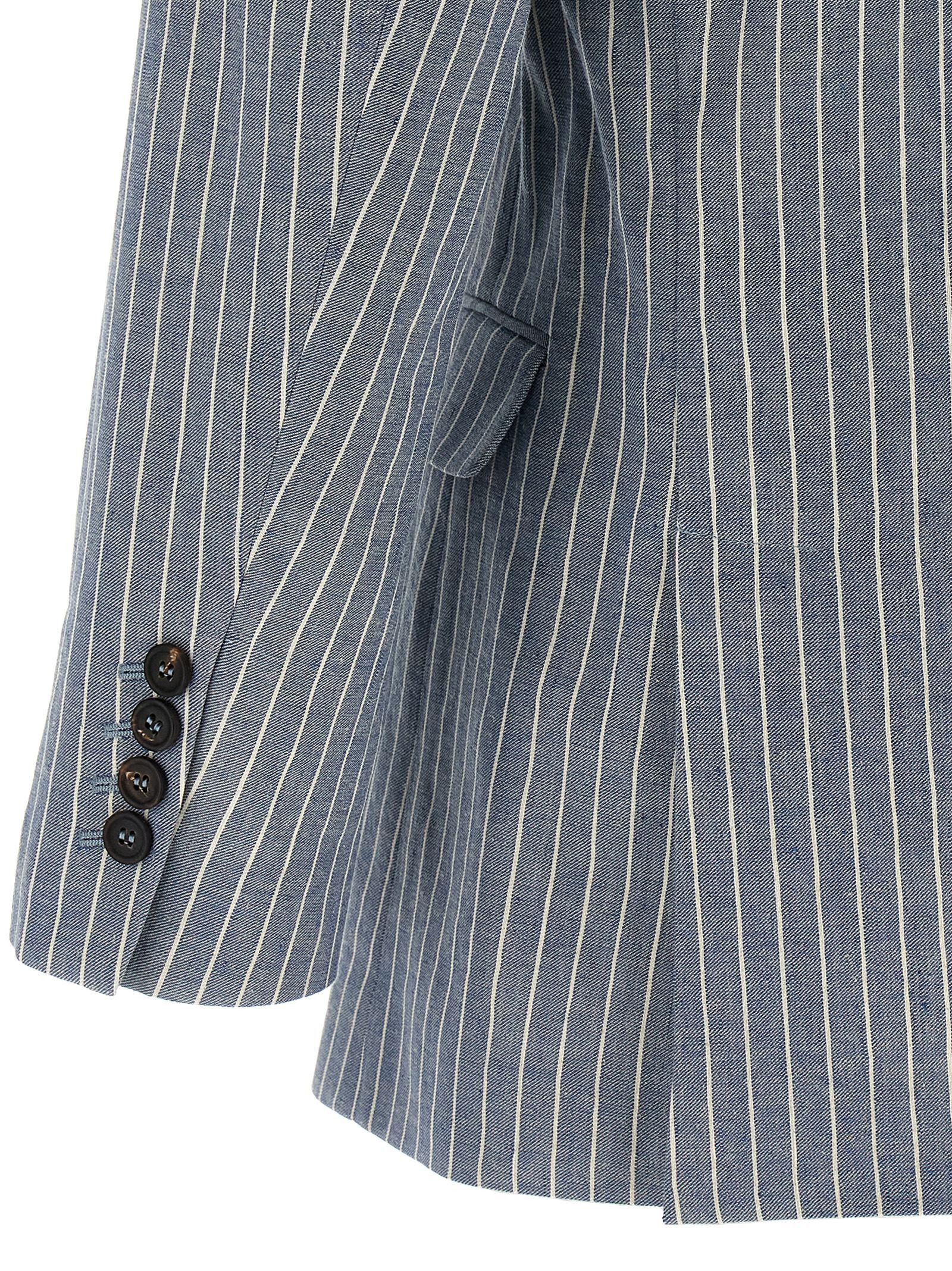 Brunello Cucinelli Pinstripe Twill Blazer Size M / US 6-8 / IT 42-44 - 4 Thumbnail