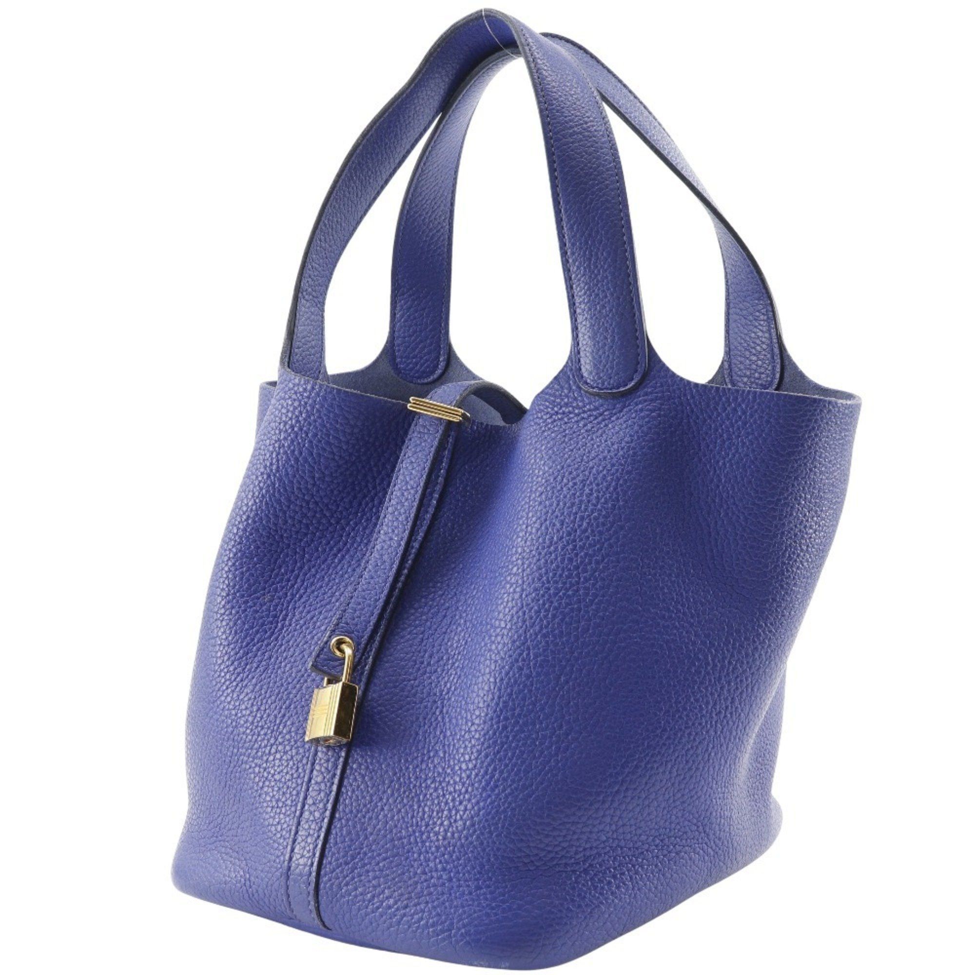 Hermes HERMES Picotin Lock 22 MM Handbag Taurillon Clemence Blue Electric 2017 Blue/A Belt Clasp Lock22 Women's Size ONE SIZE - 2 Thumbnail