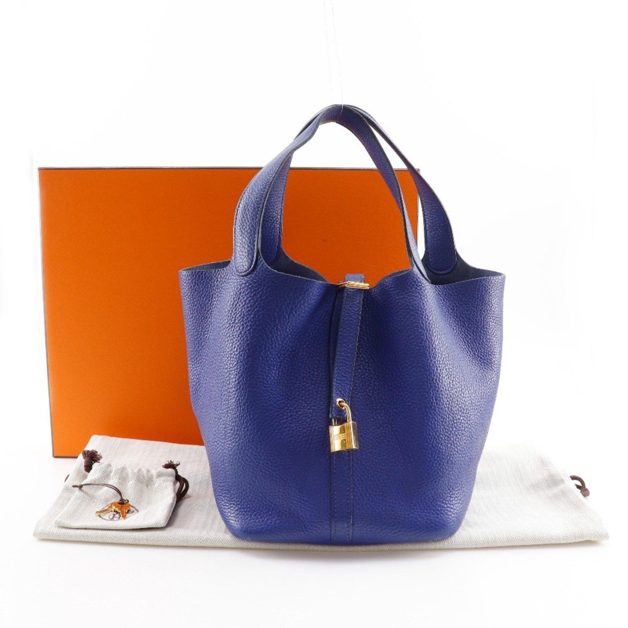 Hermes HERMES Picotin Lock 22 MM Handbag Taurillon Clemence Blue Electric 2017 Blue/A Belt Clasp Lock22 Women's Size ONE SIZE - 19 Thumbnail