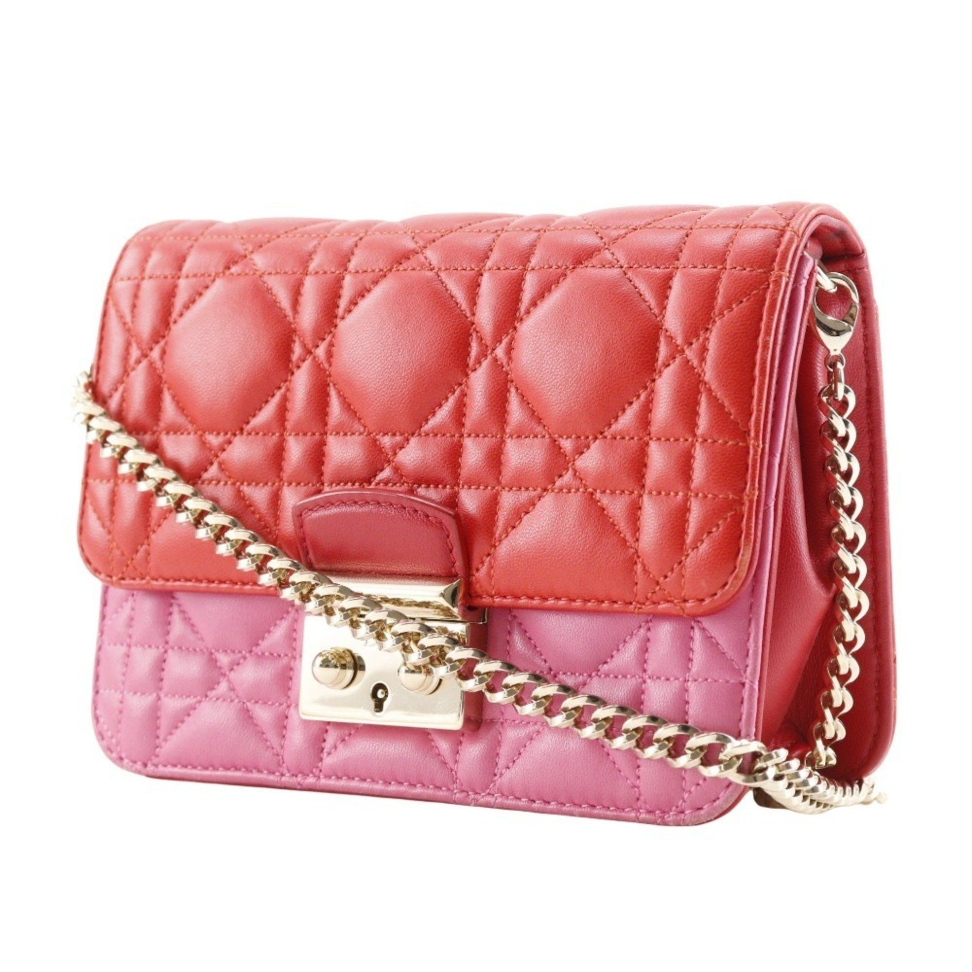 Dior Christian Dior Chain Shoulder Bag Cannage Clutch S0252OTRI M79D Lambskin Red/Pink 2way Flap ChainShoulder Women's T131825677 Size ONE SIZE - 2 Thumbnail