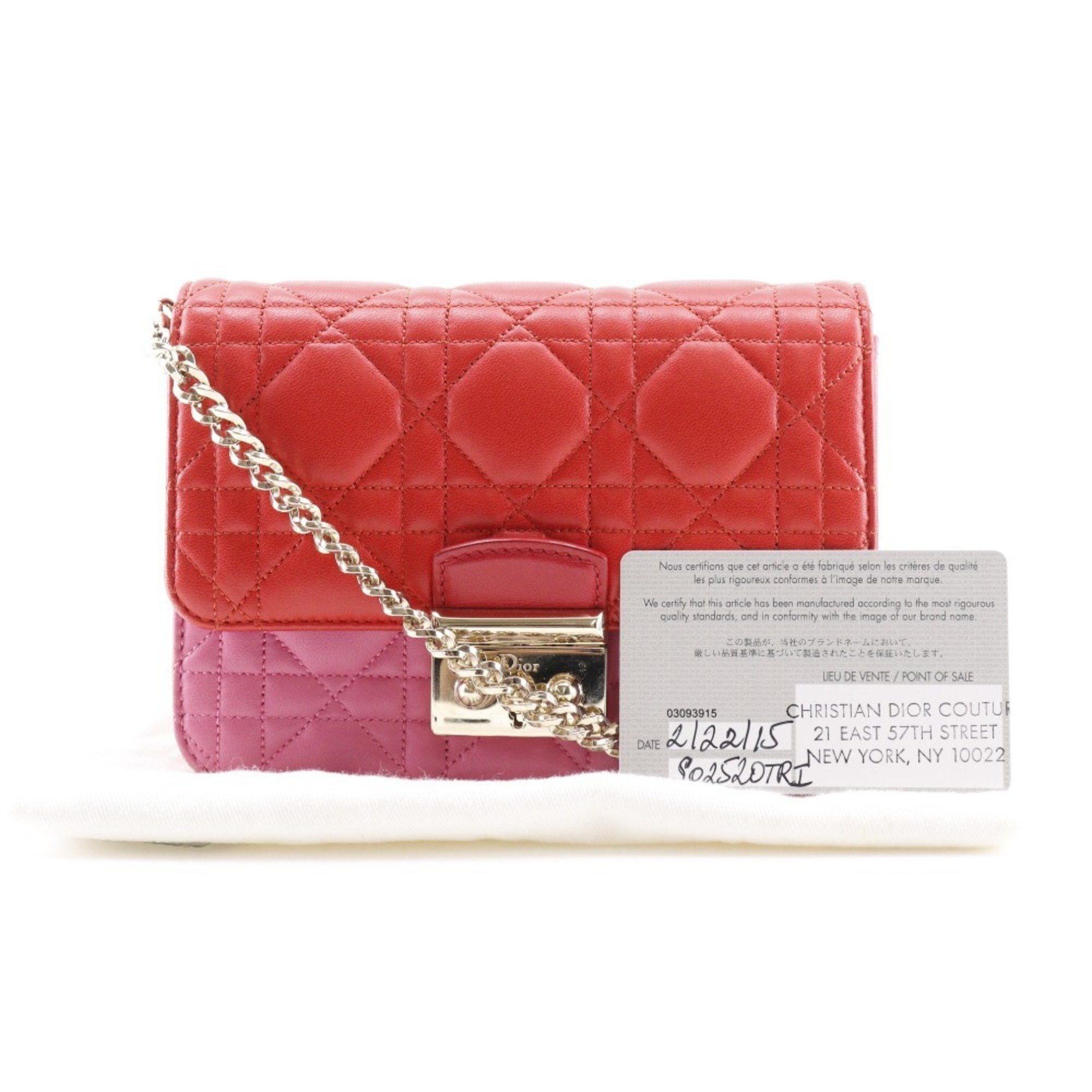 Dior Christian Dior Chain Shoulder Bag Cannage Clutch S0252OTRI M79D Lambskin Red/Pink 2way Flap ChainShoulder Women's T131825677 Size ONE SIZE - 16 Thumbnail