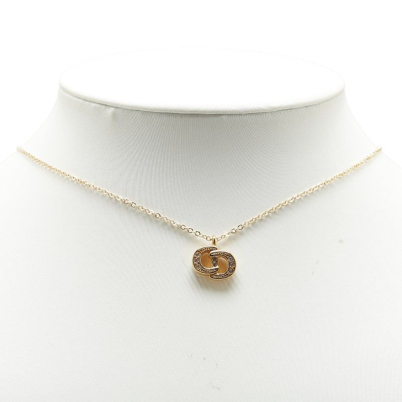 Dior Dior Dior CD Logo Rhinestone Necklace Metal Necklace Size ONE SIZE - 7 Thumbnail