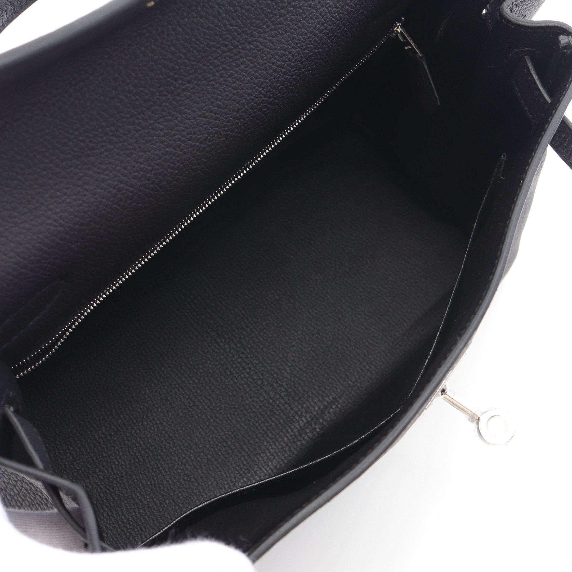 Hermes Hermes Kelly28 Handbag Togo Black Silver Hardware Double Engraved Size ONE SIZE - 3 Thumbnail