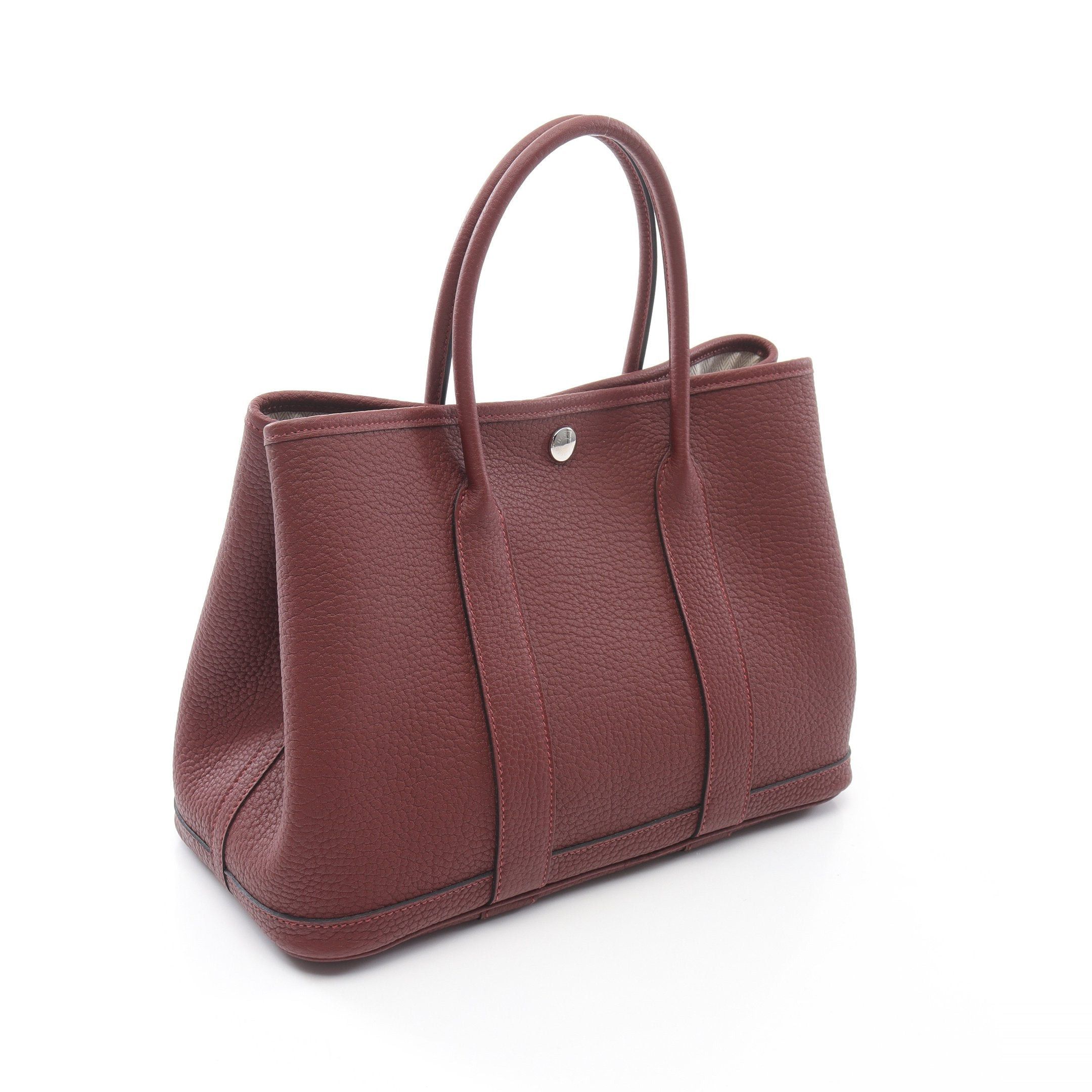 Hermes Hermes Garden Party Tpm Rouge Ash Handbag Tote Bag Negonda Leather Bordeaux Silver Hardware Double Engraved Size ONE SIZE - 2 Thumbnail