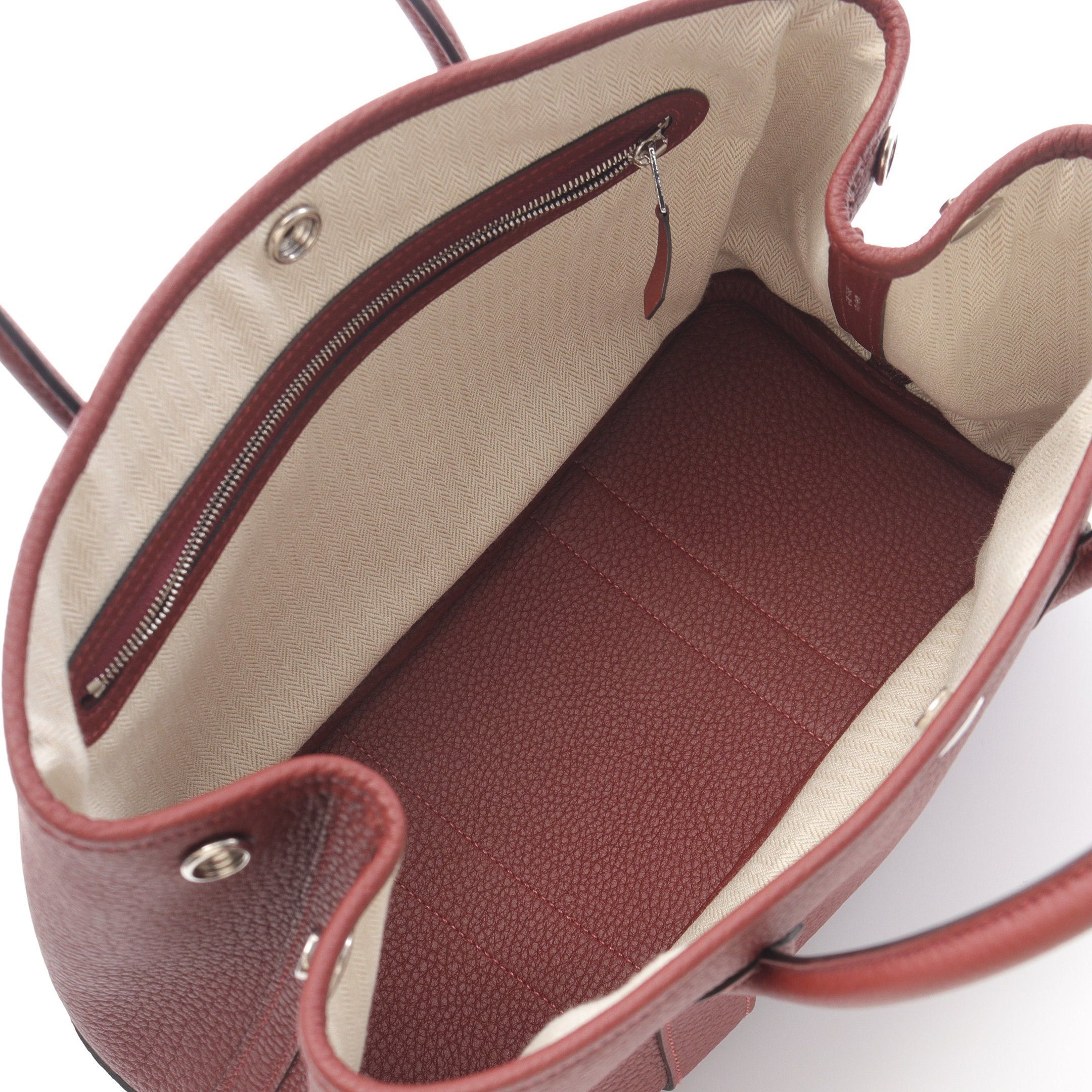 Hermes Hermes Garden Party Tpm Rouge Ash Handbag Tote Bag Negonda Leather Bordeaux Silver Hardware Double Engraved Size ONE SIZE - 3 Thumbnail