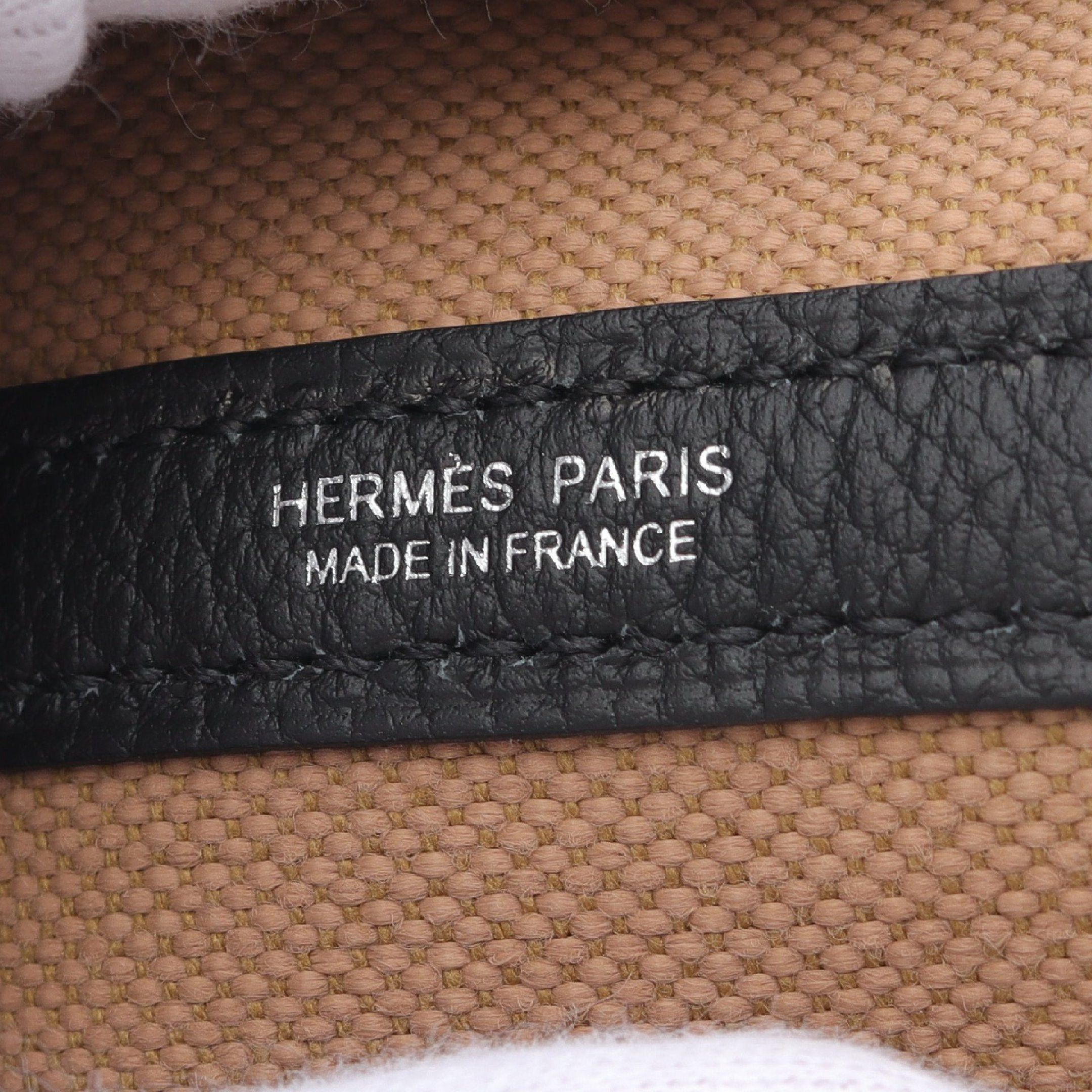 Hermes Hermes Garden Party Tpm Chai Handbag Tote Bag Negonda Leather Toile Military Light Brown Black Silver Hardware Double Engraved Size ONE SIZE - 4 Thumbnail