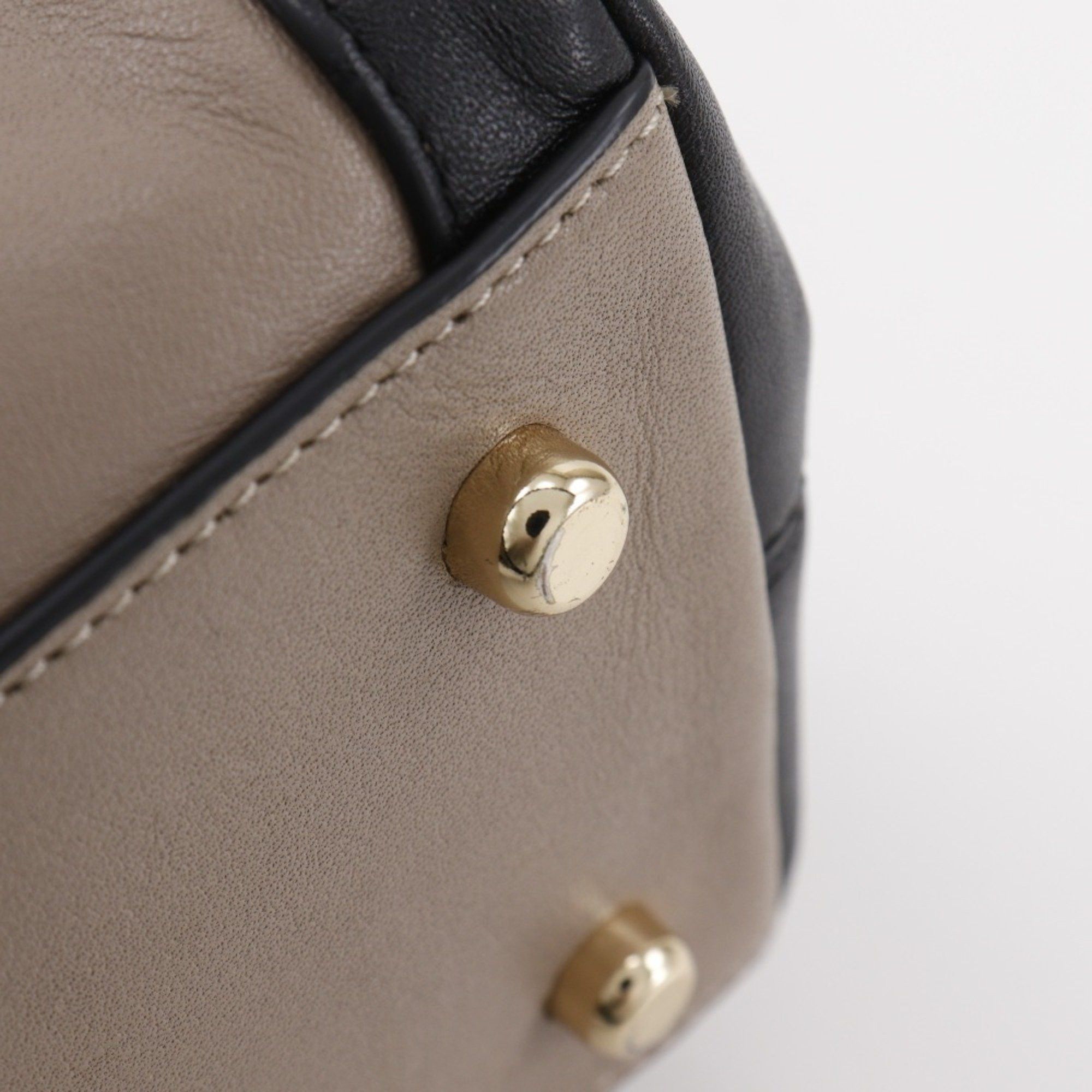 Coach Coach Tote Bag Leather Beige/Black Women's T131825672 Size ONE SIZE - 11 Thumbnail