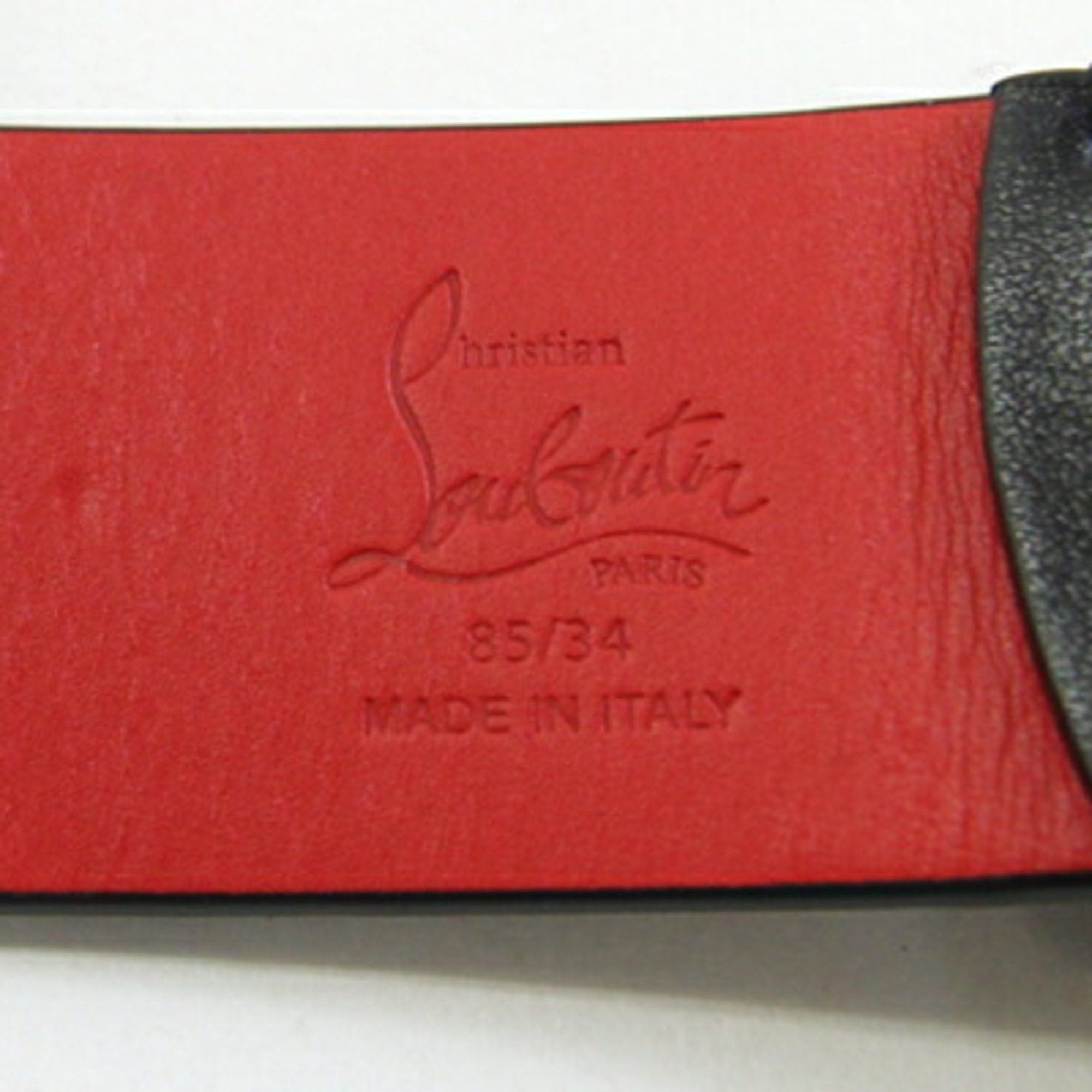 Christian Louboutin Christian Louboutin Louboutin Belt Lewis 1195195 Black Red Leather 85cm Spike Studs Men's Christian Size ONE SIZE - 8 Thumbnail