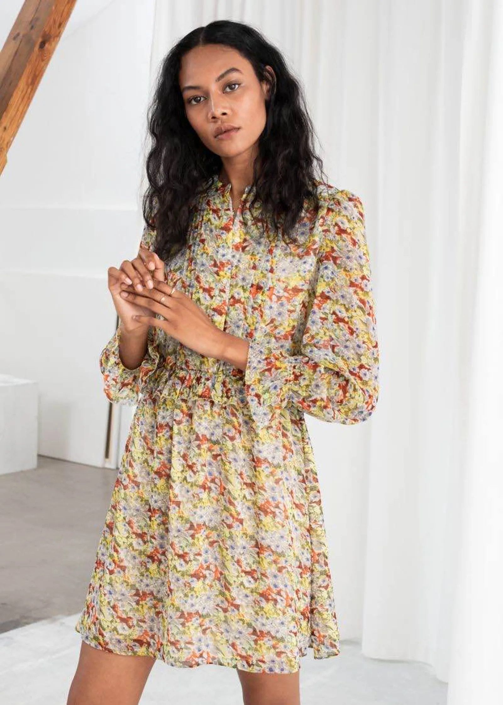 & Other Stories & Other Stories Floral Ruffled Mini Dress Dress Size S / US 4 / IT 40 - 5 Thumbnail
