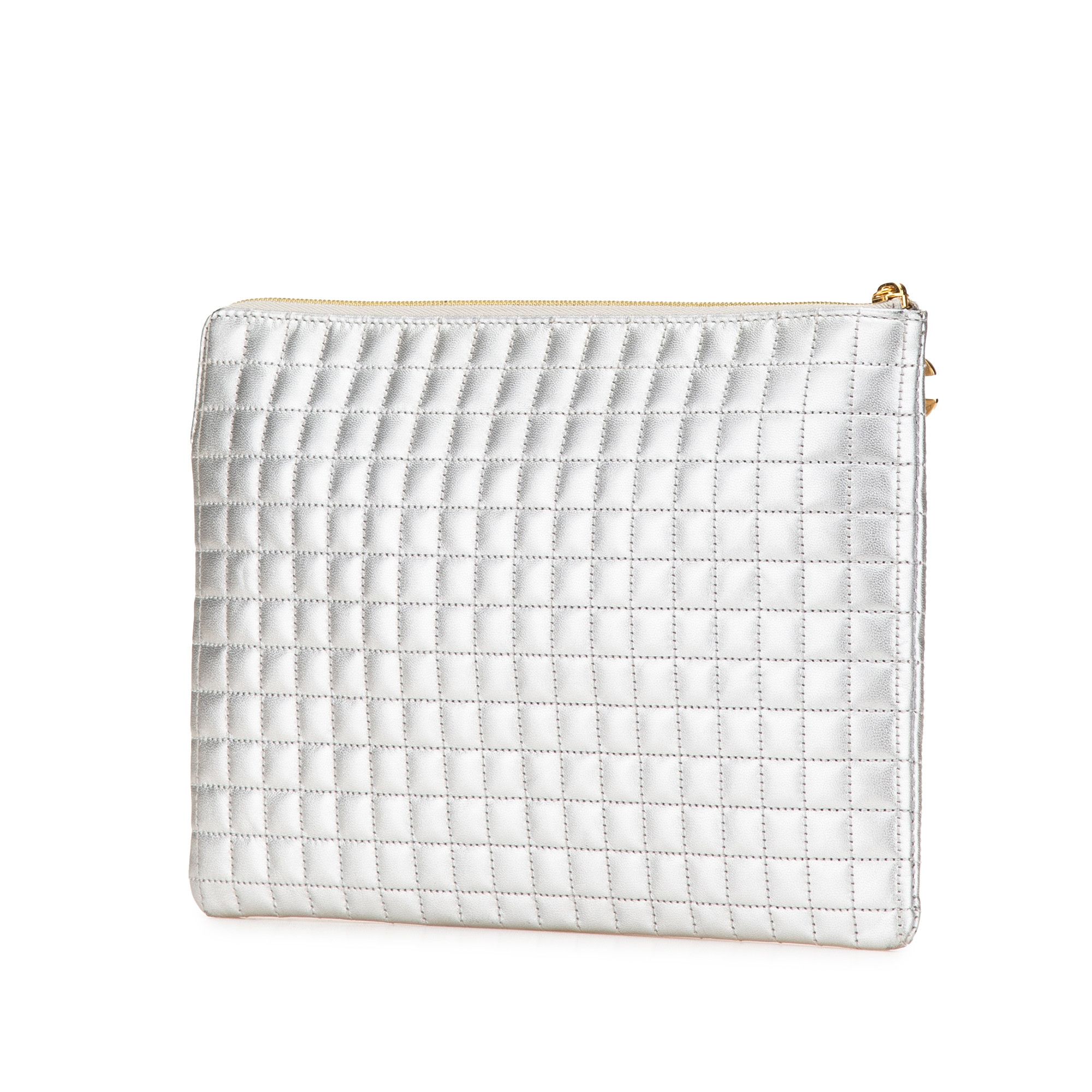 Celine Celine Quilted Metallic Calfskin C Charm Pouch Size ONE SIZE - 2 Thumbnail
