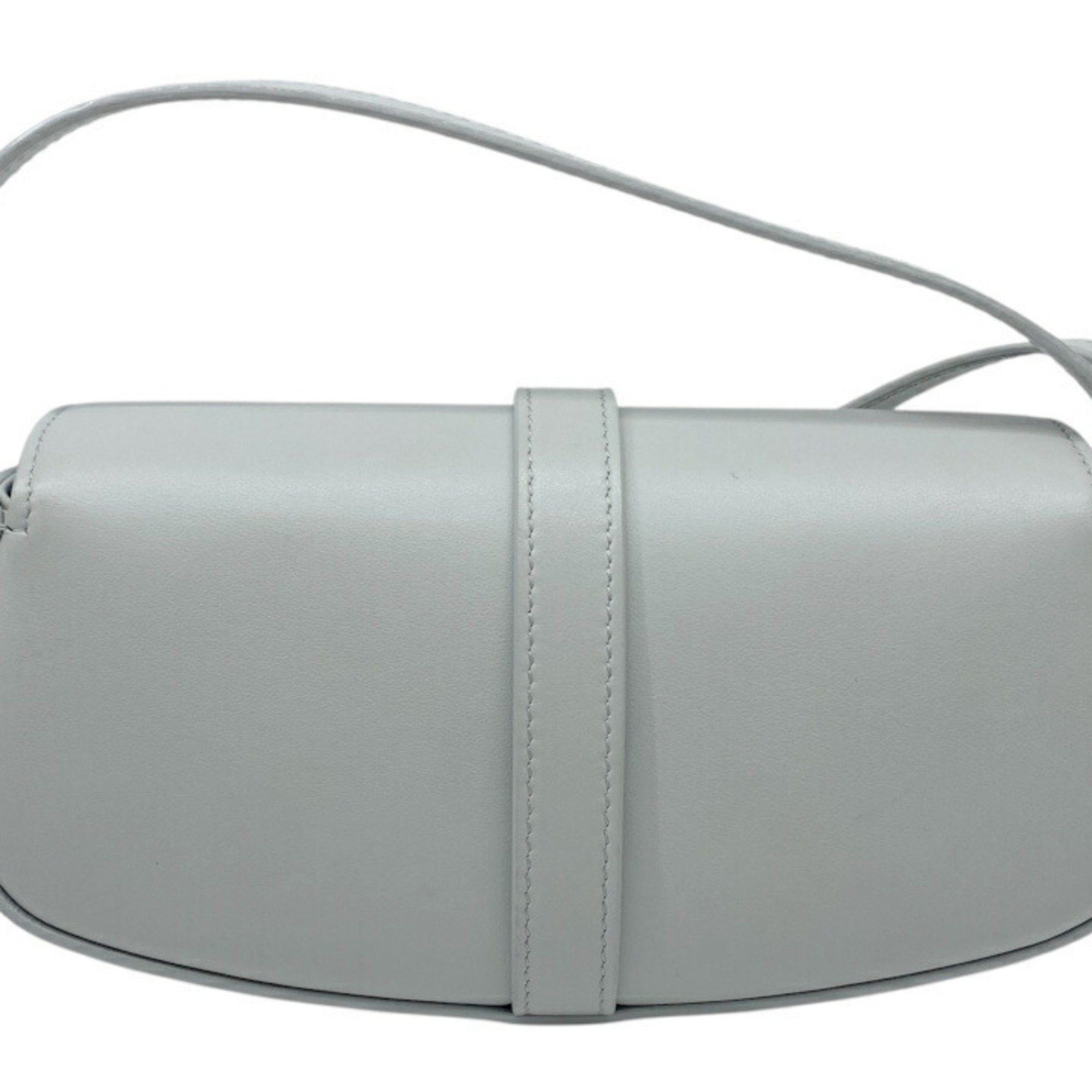 Celine CELINE Smooth Calfskin 2-way Clutch with Strap Taboo Shoulder Hand Bag Light Grey Women's Size ONE SIZE - 3 Thumbnail