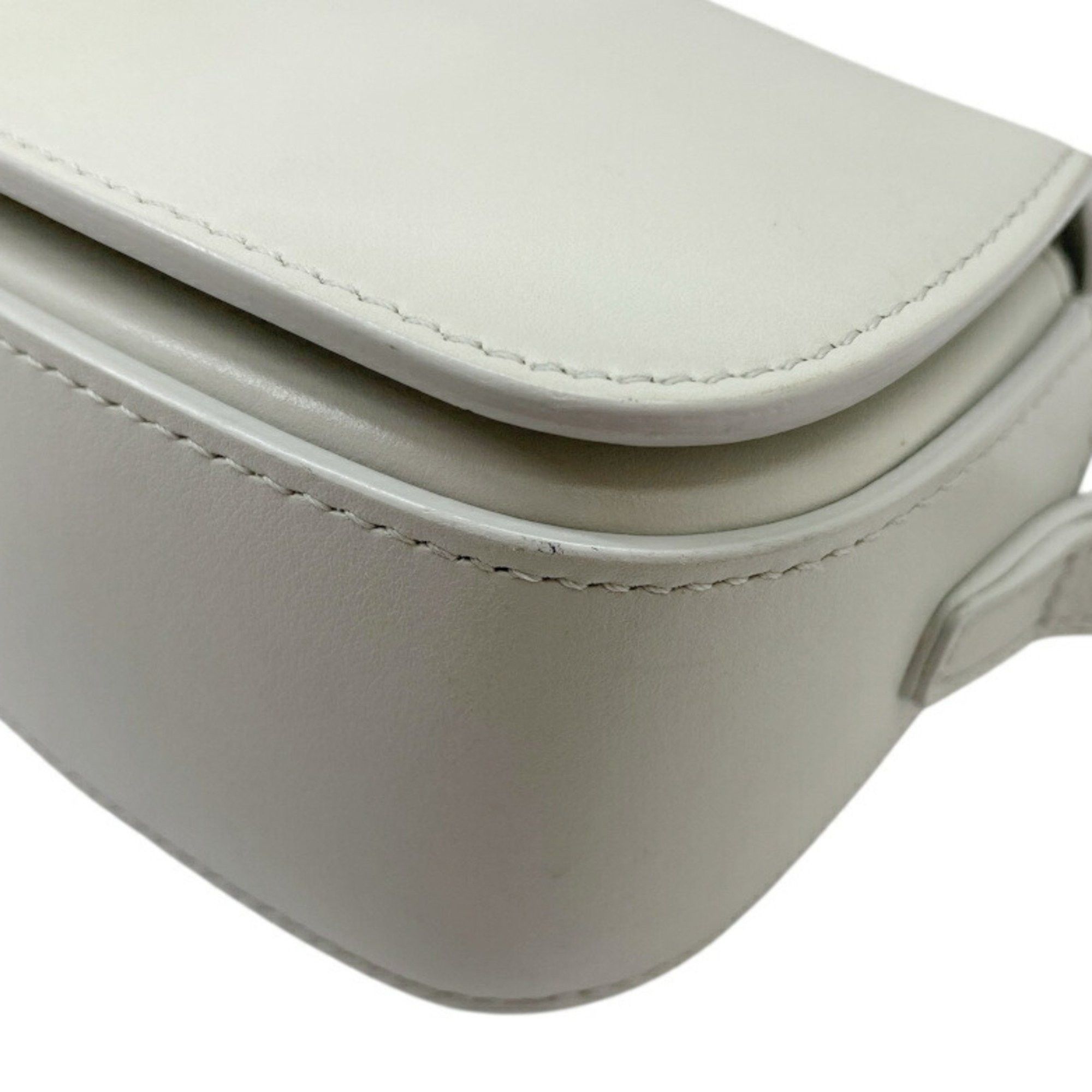 Celine CELINE Smooth Calfskin 2-way Clutch with Strap Taboo Shoulder Hand Bag Light Grey Women's Size ONE SIZE - 7 Thumbnail