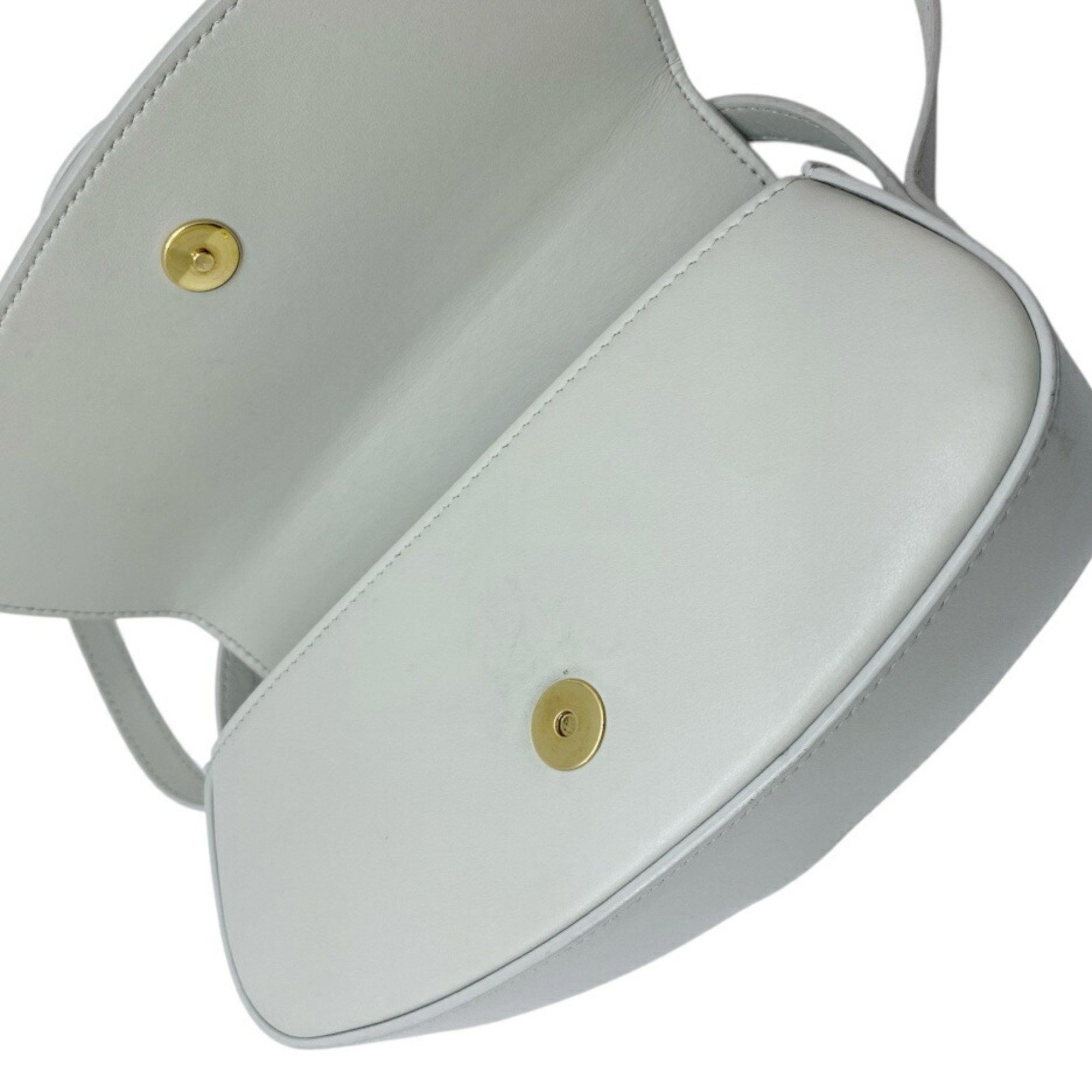 Celine CELINE Smooth Calfskin 2-way Clutch with Strap Taboo Shoulder Hand Bag Light Grey Women's Size ONE SIZE - 5 Thumbnail