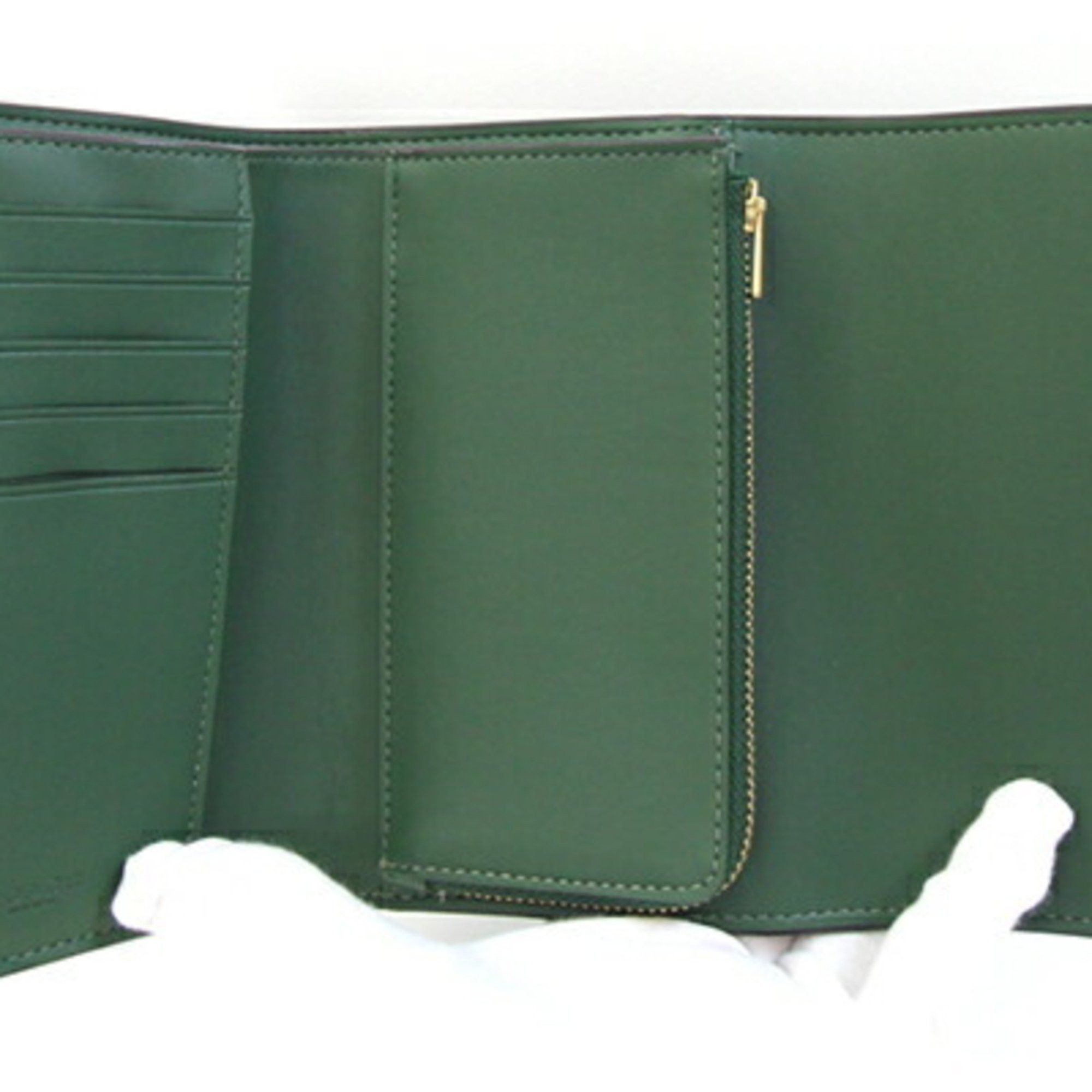 Coach Coach Tri-fold Wallet Essential Medium Flap CP025 Green Leather Women's COACH Size ONE SIZE - 4 Thumbnail