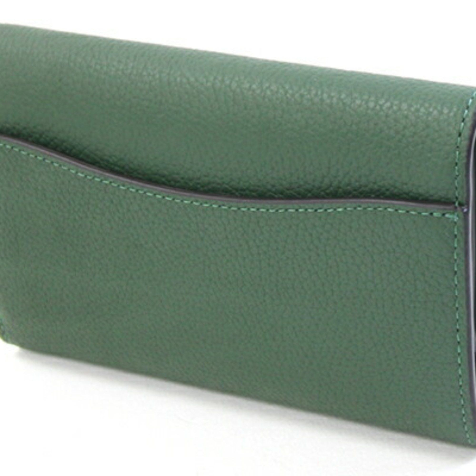 Coach Coach Tri-fold Wallet Essential Medium Flap CP025 Green Leather Women's COACH Size ONE SIZE - 2 Thumbnail