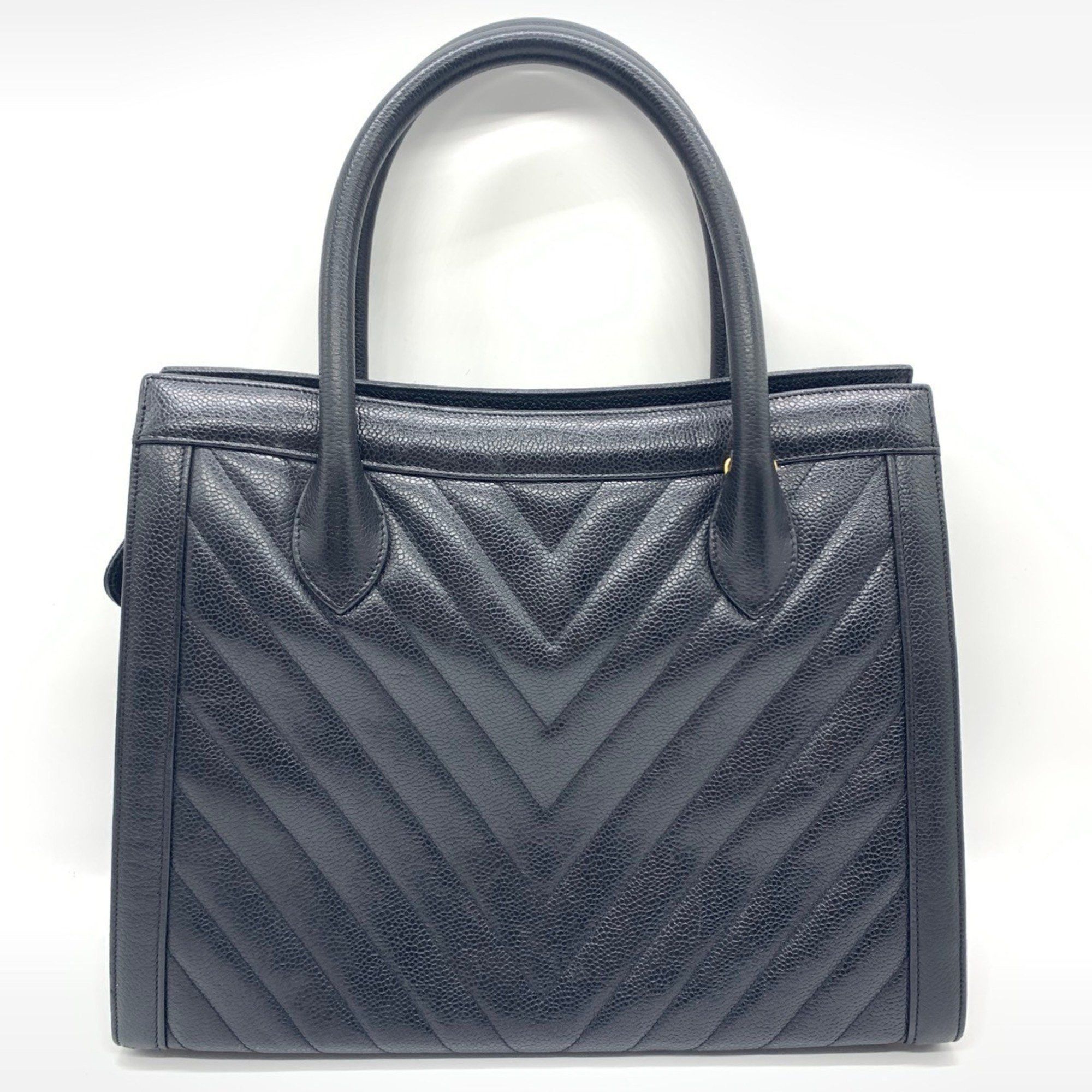 Chanel Chanel V-stitch Coco Ball Tote Bag Handbag Caviar Skin Women's Black CHANEL Size ONE SIZE - 2 Thumbnail