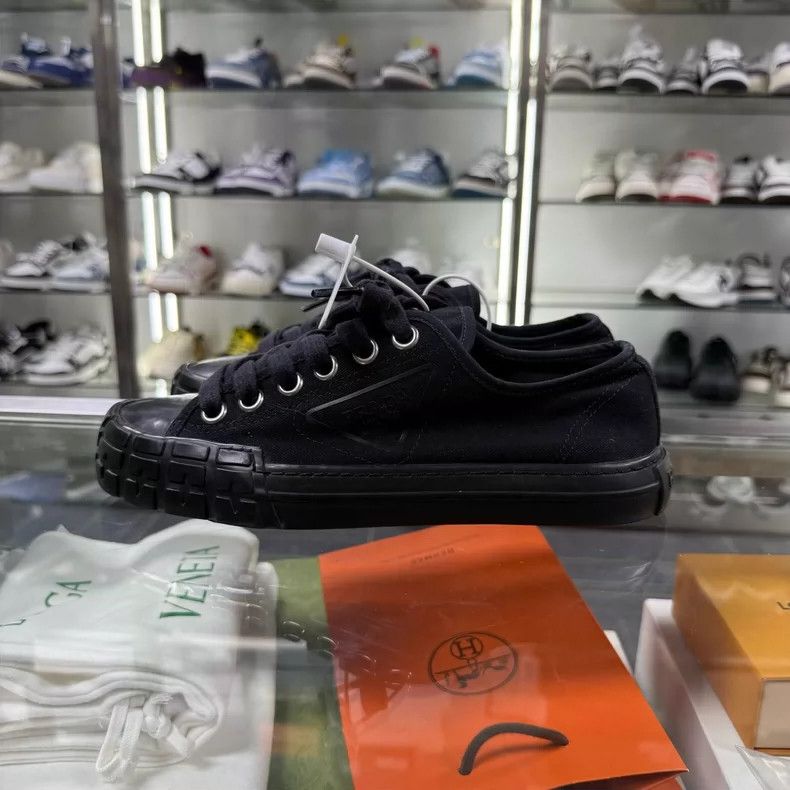 Prada PRADA Black Nylon Canvas Sneakers Size 37.5 Size US 7.5 / EU 40-41 - 3 Thumbnail