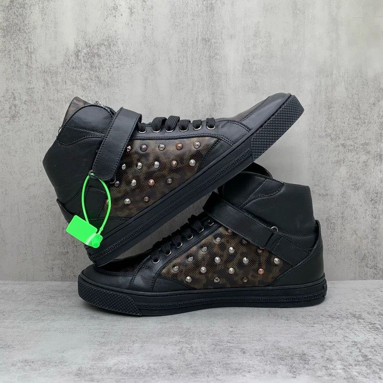 Versace Versace High-Top Leopard Print Sneakers Size US 9.5 / EU 42-43 - 3 Thumbnail