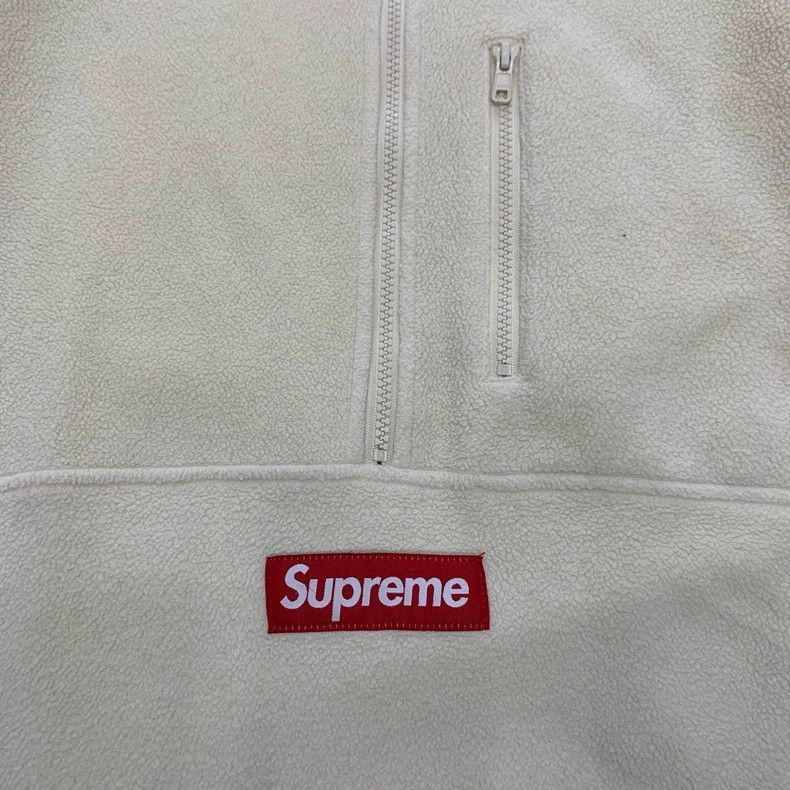 Bape Supreme Half-Zip Fleece Sweatshirt in White Size US XL / EU 56 / 4 - 4 Thumbnail