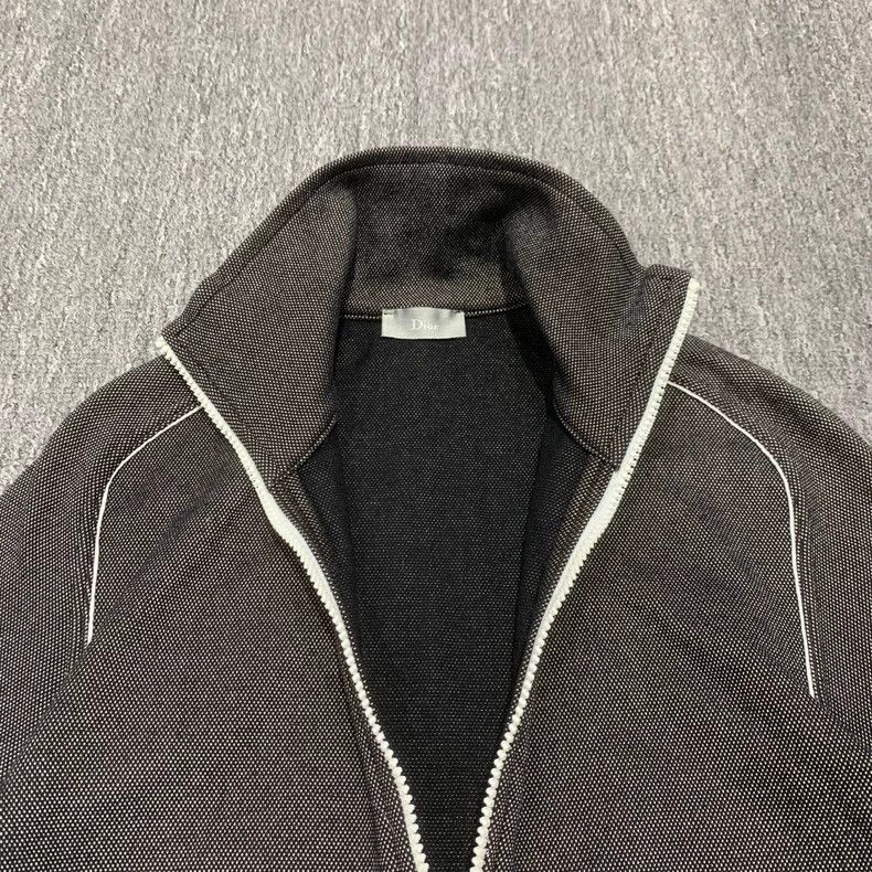 Dior Dior Gray Knit Jacket with Small Logo Size US L / EU 52-54 / 3 - 6 Thumbnail