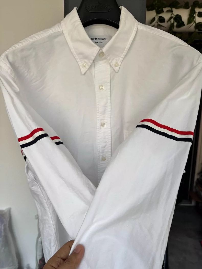 Thom Browne Thom Browne Classic White Striped Shirt Size US L / EU 52-54 / 3 - 4 Thumbnail