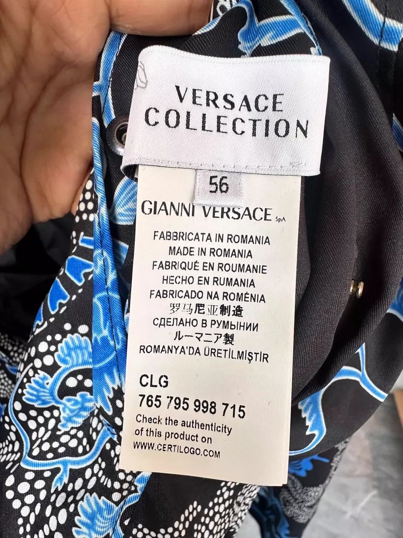 Versace Versace Blue Floral Reversible Jacket Size US XXL / EU 58 / 5 - 4 Thumbnail