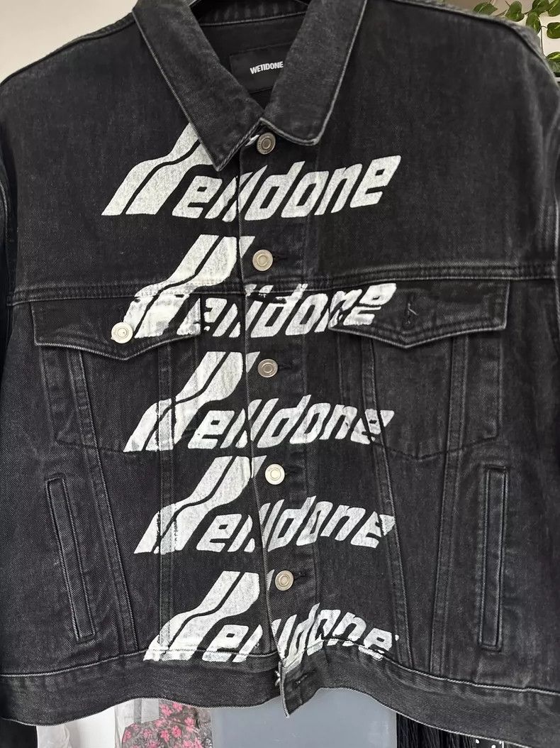 WE11DONE WellDone Black Denim Jacket with Logo Size US L / EU 52-54 / 3 - 2 Thumbnail