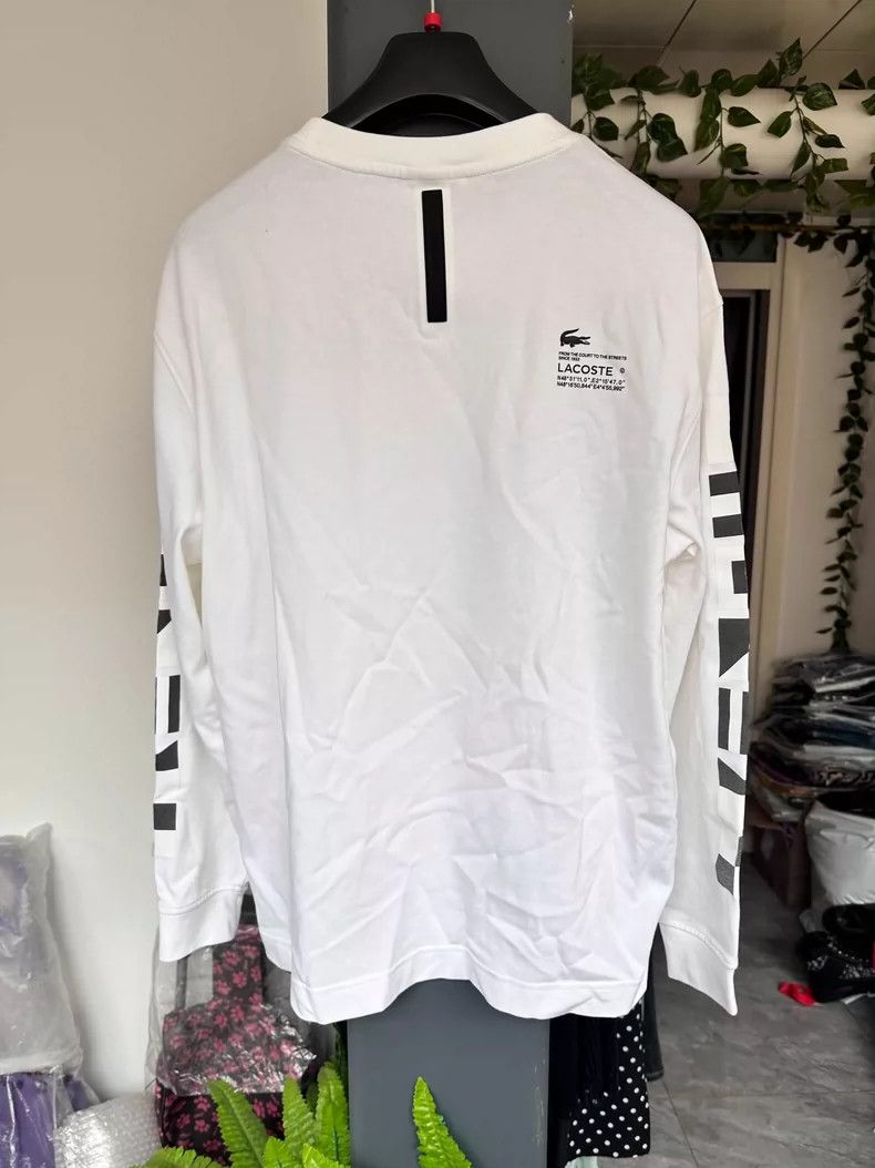 Lacoste Lacoste White Crew Neck Sweatshirt with Prints Size US M / EU 48-50 / 2 - 7 Thumbnail