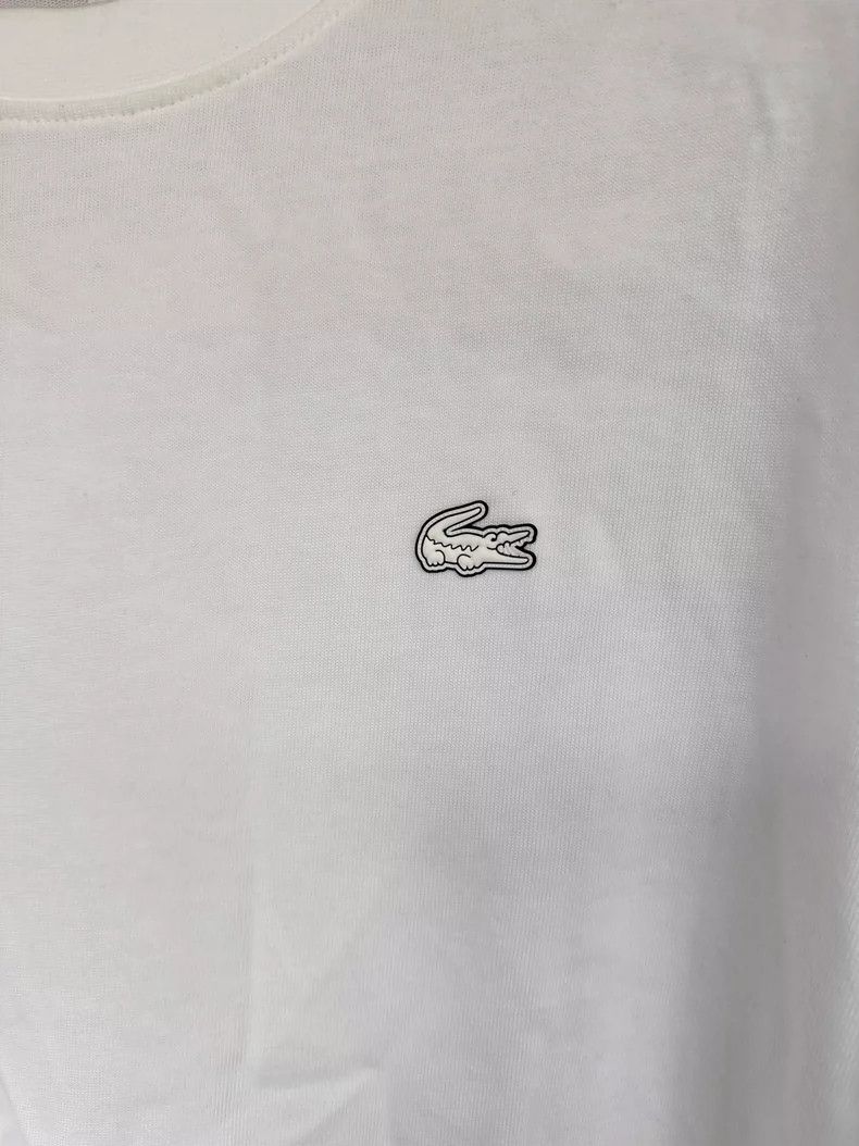 Lacoste Lacoste White Crew Neck Sweatshirt with Prints Size US M / EU 48-50 / 2 - 2 Thumbnail