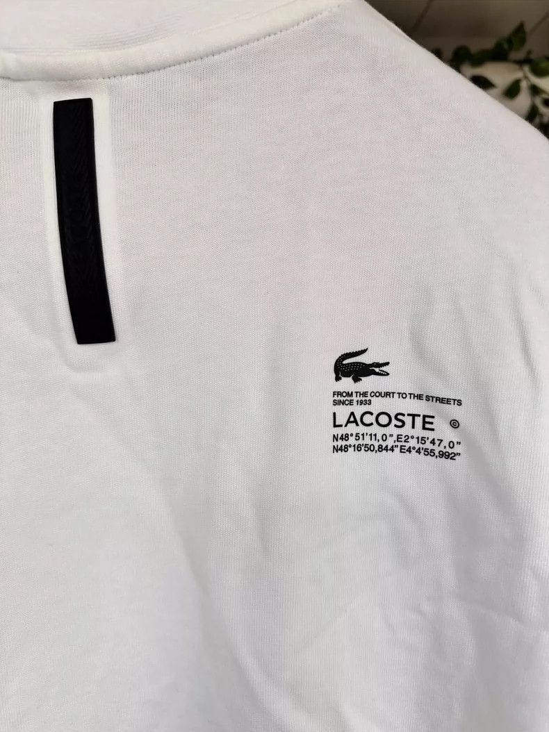 Lacoste Lacoste White Crew Neck Sweatshirt with Prints Size US M / EU 48-50 / 2 - 8 Thumbnail