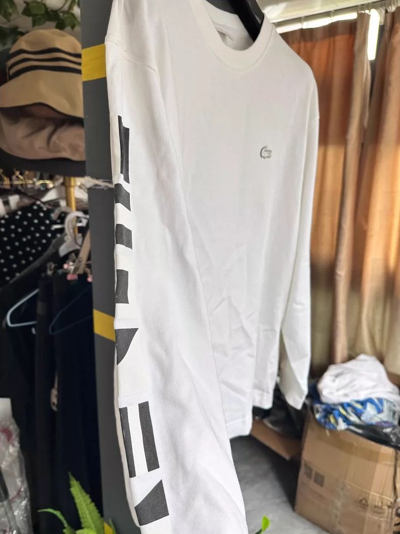 Lacoste Lacoste White Crew Neck Sweatshirt with Prints Size US M / EU 48-50 / 2 - 4 Thumbnail