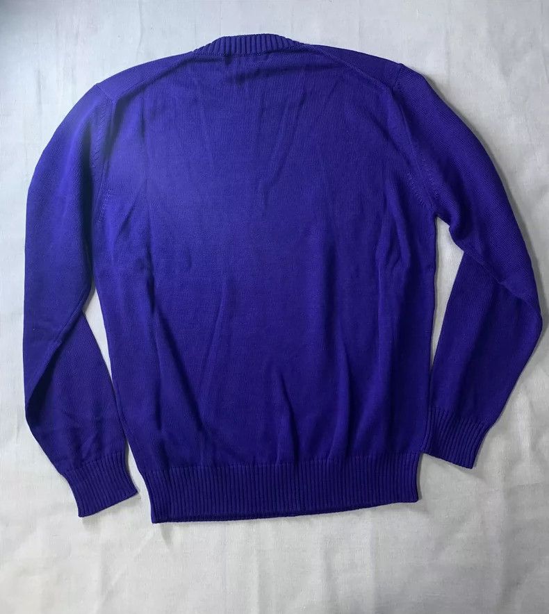 Versace Versace Blue Purple Logo Embroidered Knitted Sweater Size US M / EU 48-50 / 2 - 3 Thumbnail