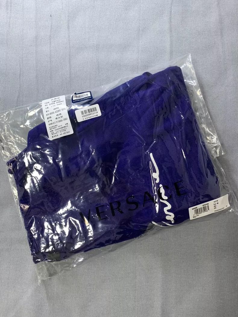 Versace Versace Blue Purple Logo Embroidered Knitted Sweater Size US M / EU 48-50 / 2 - 9 Thumbnail