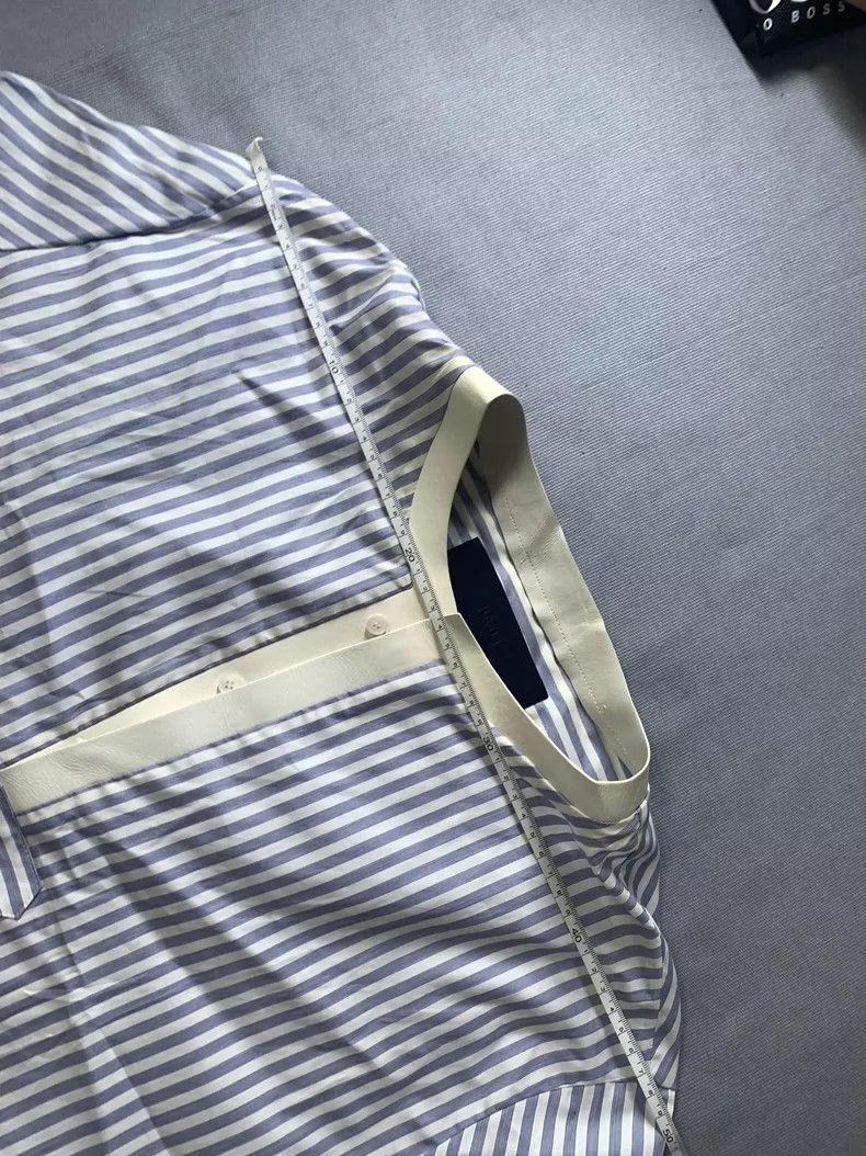 Juun.J White and Blue Striped Round Neck Shirt Size US M / EU 48-50 / 2 - 8 Thumbnail