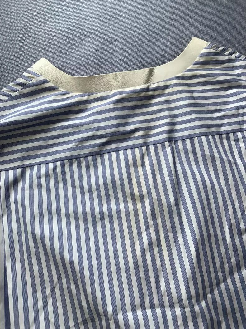 Juun.J White and Blue Striped Round Neck Shirt Size US M / EU 48-50 / 2 - 6 Thumbnail