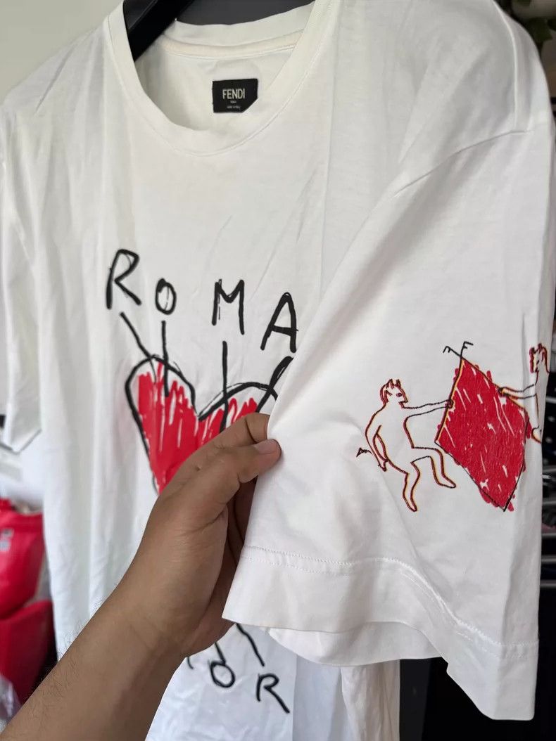 Fendi Fendi Roma Love White Short Sleeve T-Shirt Size US L / EU 52-54 / 3 - 5 Thumbnail