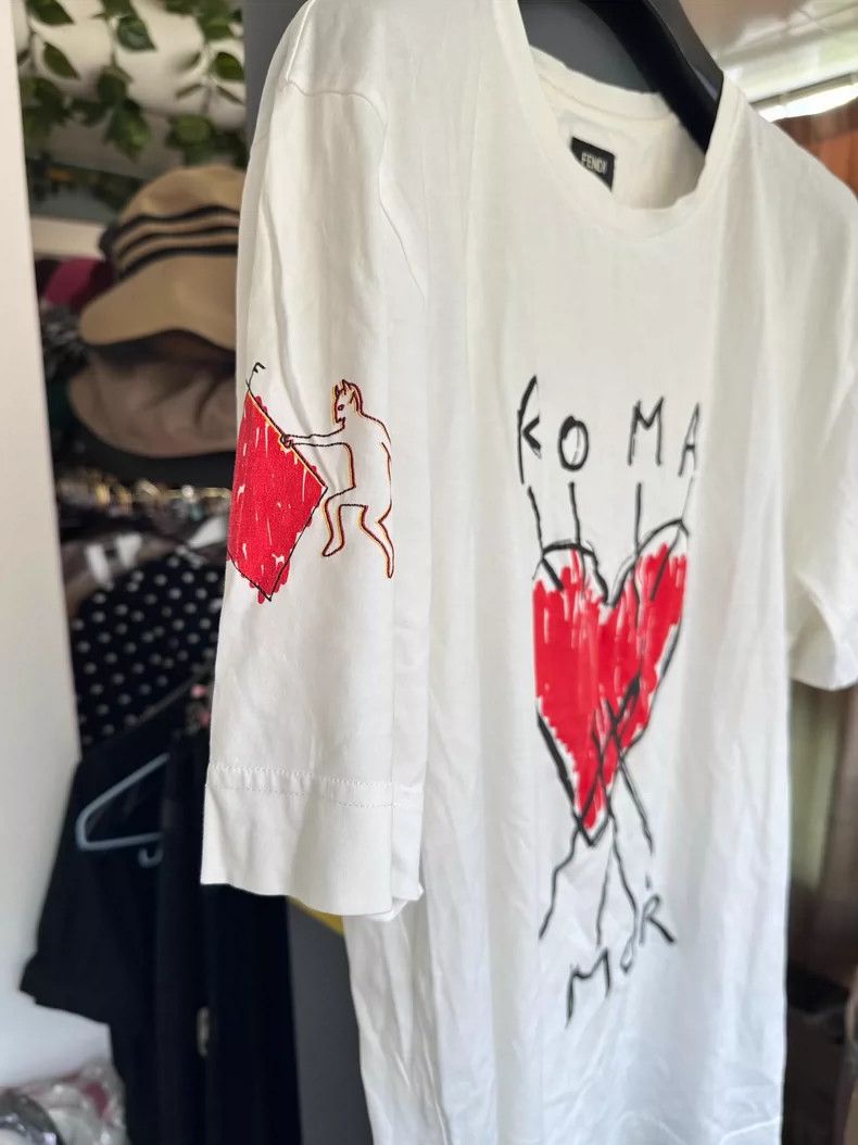 Fendi Fendi Roma Love White Short Sleeve T-Shirt Size US L / EU 52-54 / 3 - 4 Thumbnail