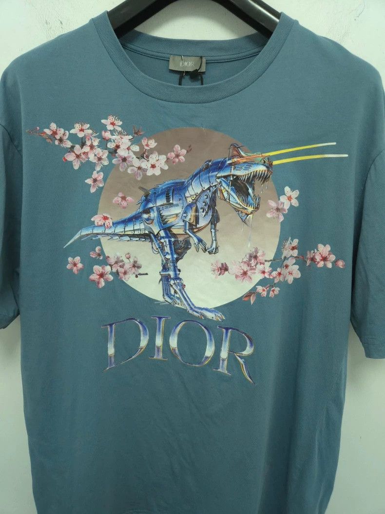 Dior Dior Dinosaur Cherry Blossom Short Sleeve T-Shirt Size US L / EU 52-54 / 3 - 5 Thumbnail