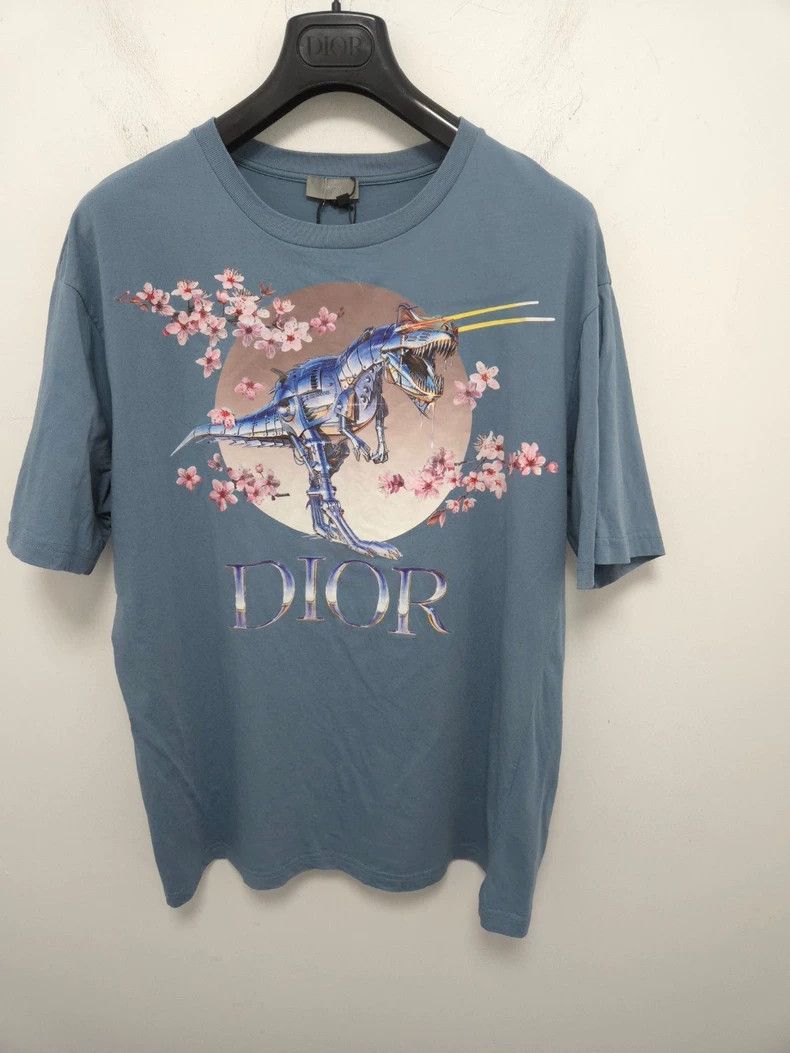 Dior Dior Dinosaur Cherry Blossom Short Sleeve T-Shirt Size US L / EU 52-54 / 3 - 2 Thumbnail