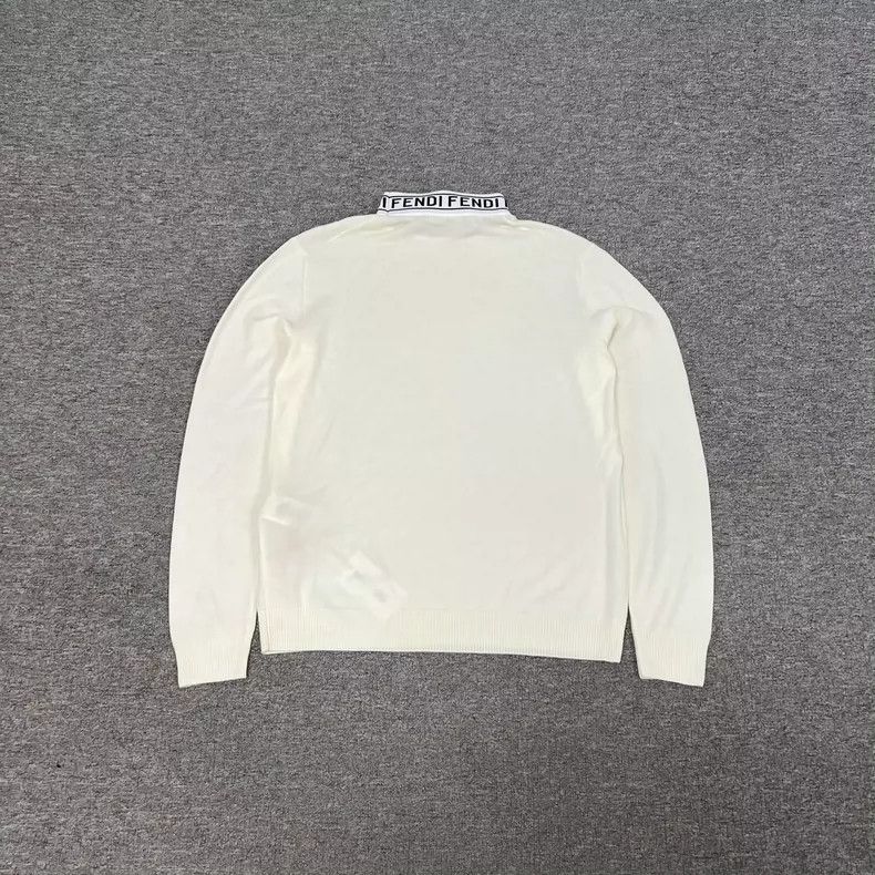 Fendi Fendi Wool Knit Sweater with Logo Collar Size US L / EU 52-54 / 3 - 2 Thumbnail